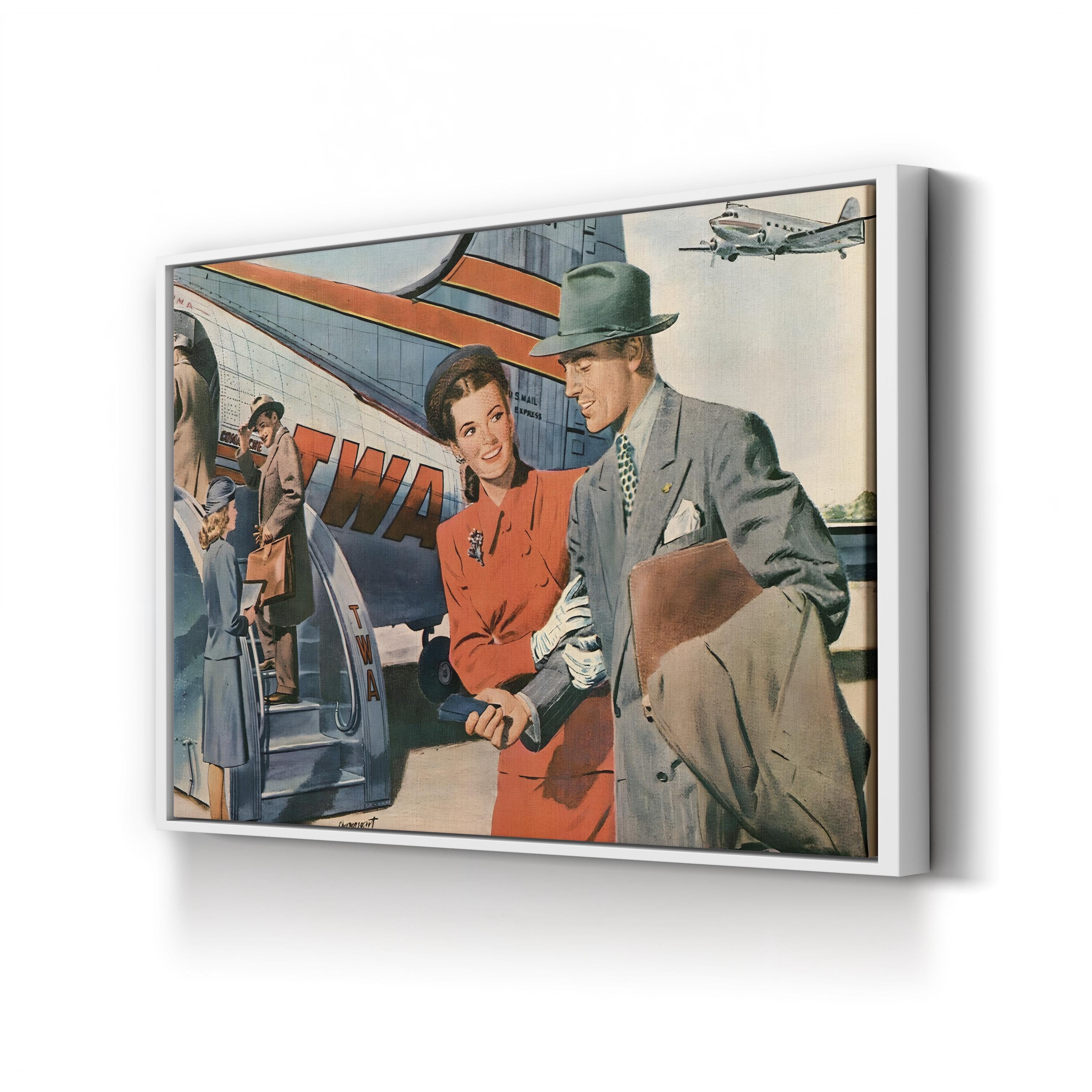 1940s USA TWA Magazine Advert (Detail) Wall Art — Vintage Mid-Century Aviation Print