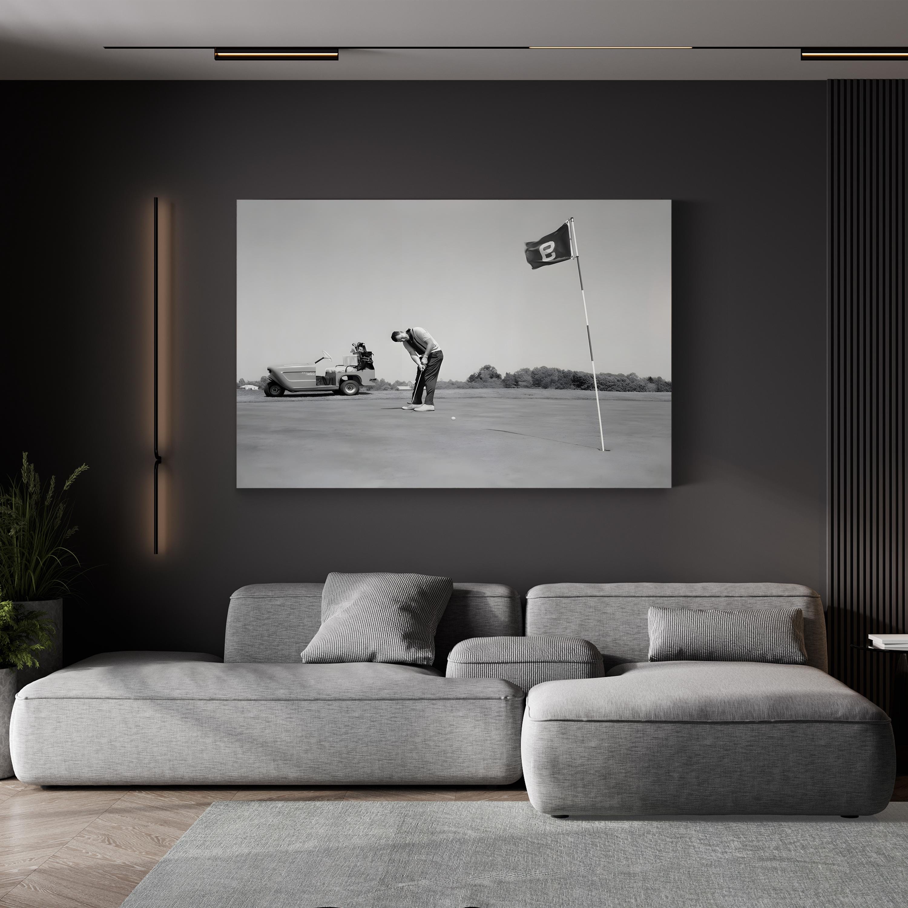 1950s Golfer on the Green canvas print, Gallery Canvas unframed