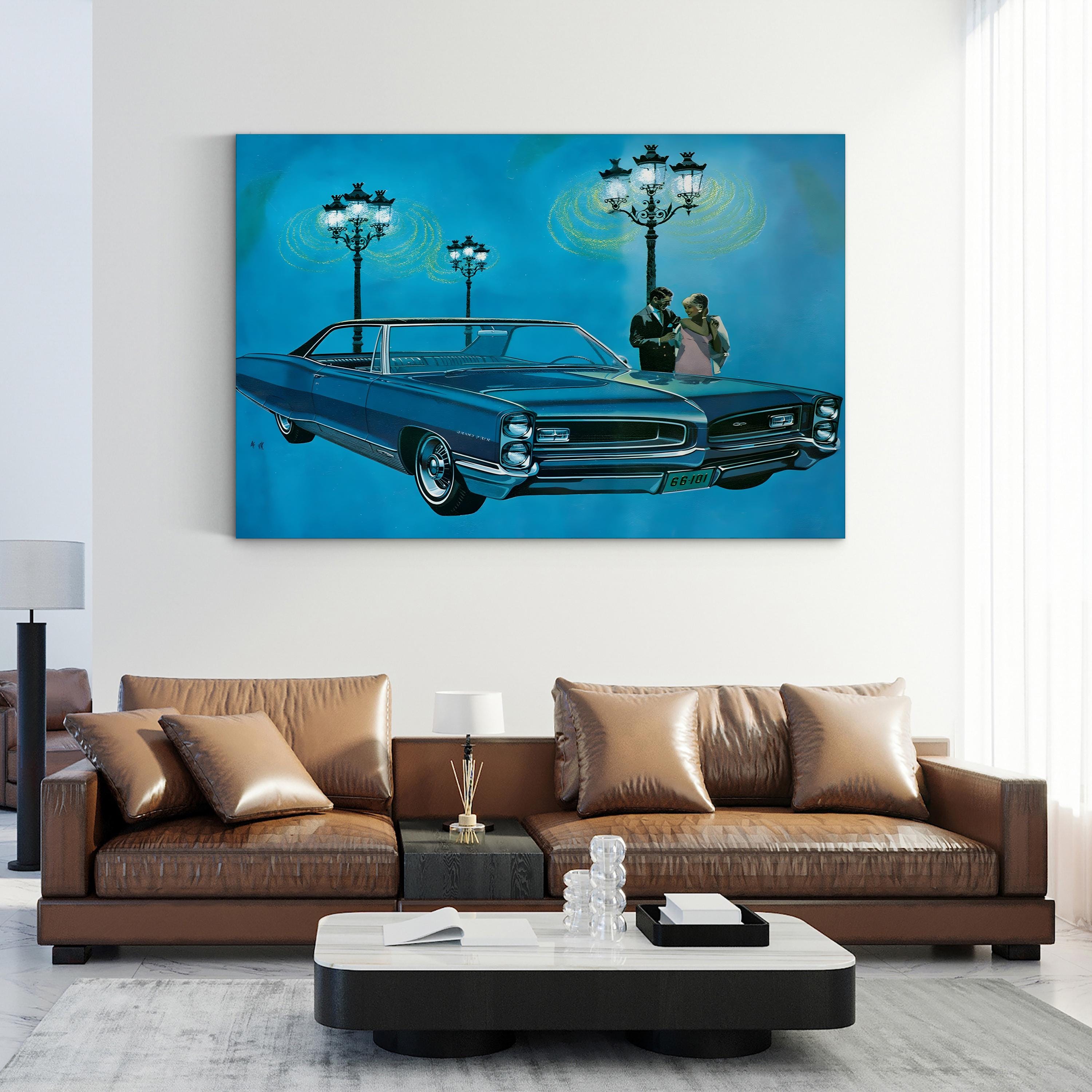 1960s Pontiac Grand Prix Magazine Advert – Period Advertisement Wall Art | Vintage Automotive Canvas Print