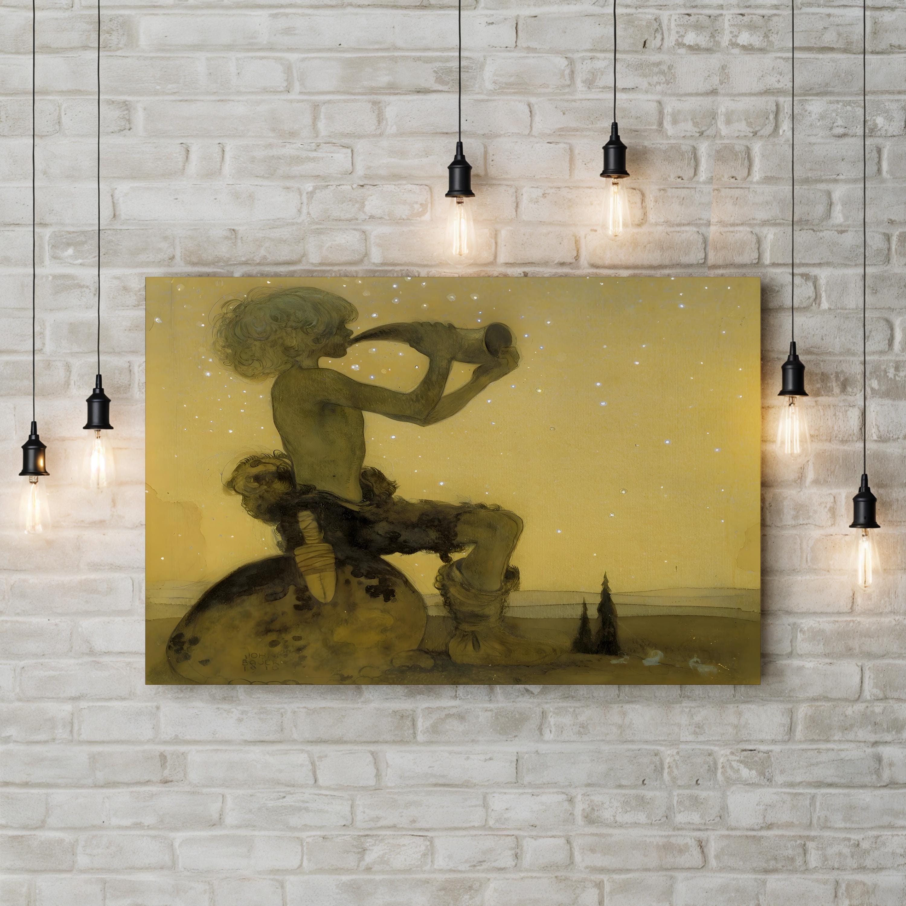 A Fairy Shepherd, 1910 – Nordic Folklore Illustration Wall Art by John Bauer
