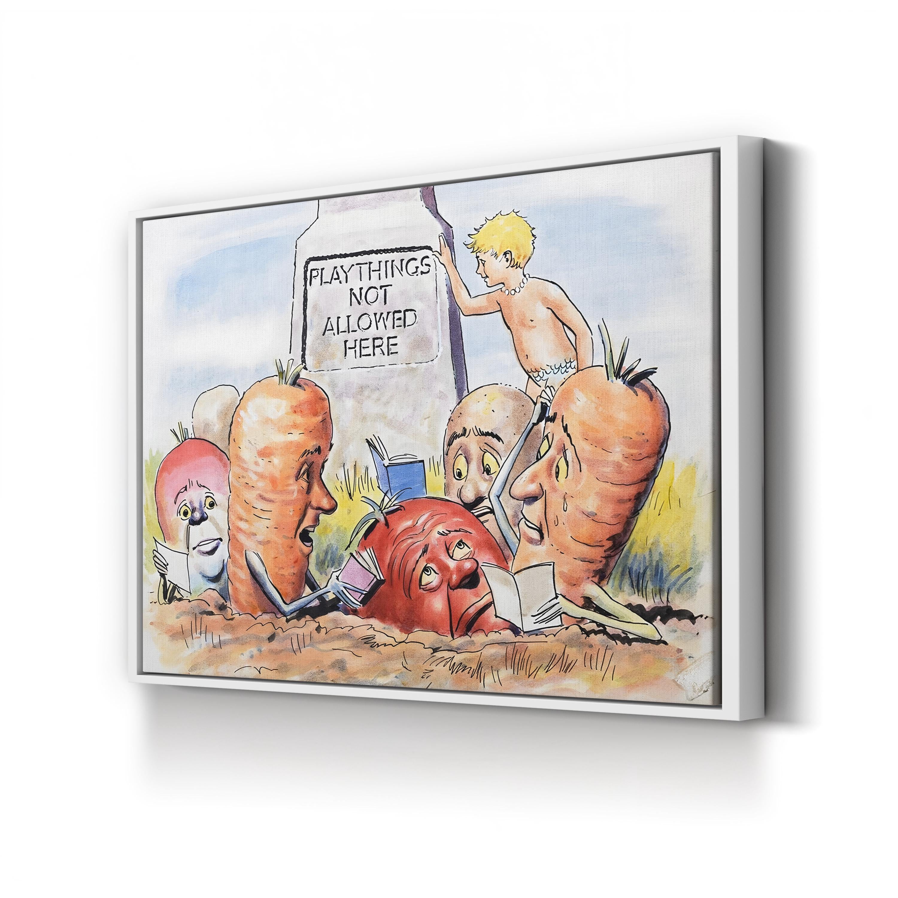 Anthropomorphic Vegetables Wall Art by Philip Mendoza – Vintage Literary Illustration Print