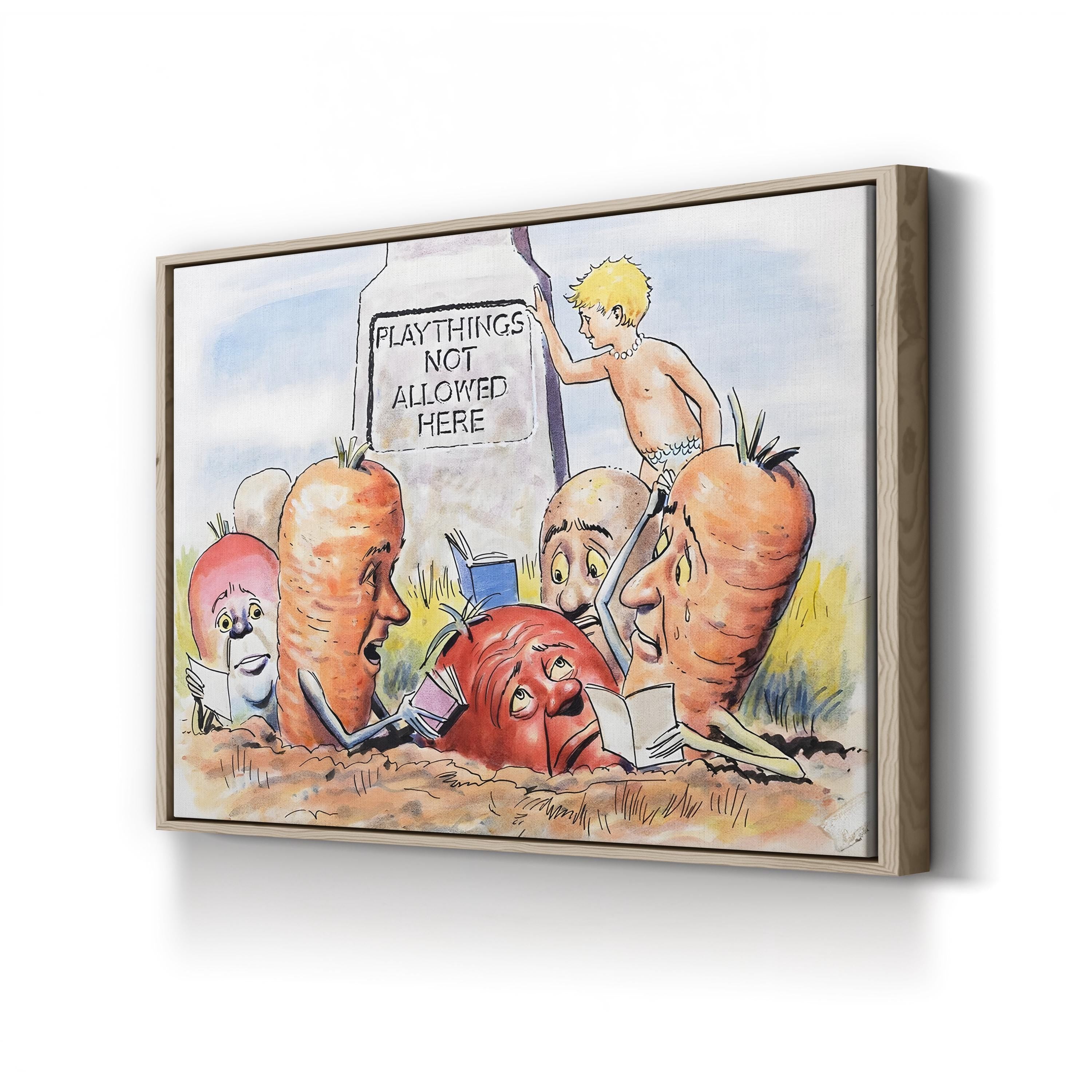 Anthropomorphic Vegetables Wall Art by Philip Mendoza – Vintage Literary Illustration Print