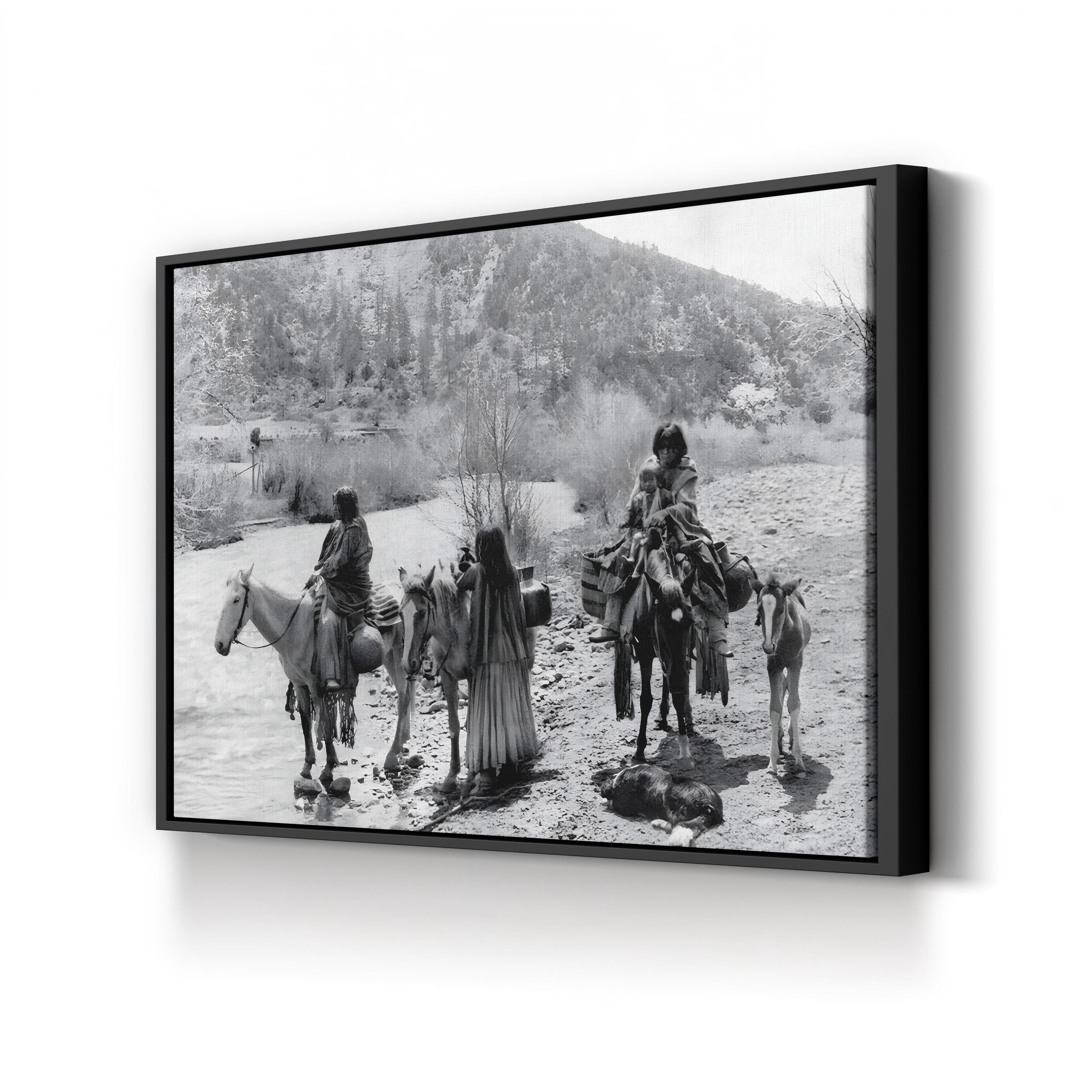 Vintage Apache Native American Photo Canvas Print: Apache Group, c.1906