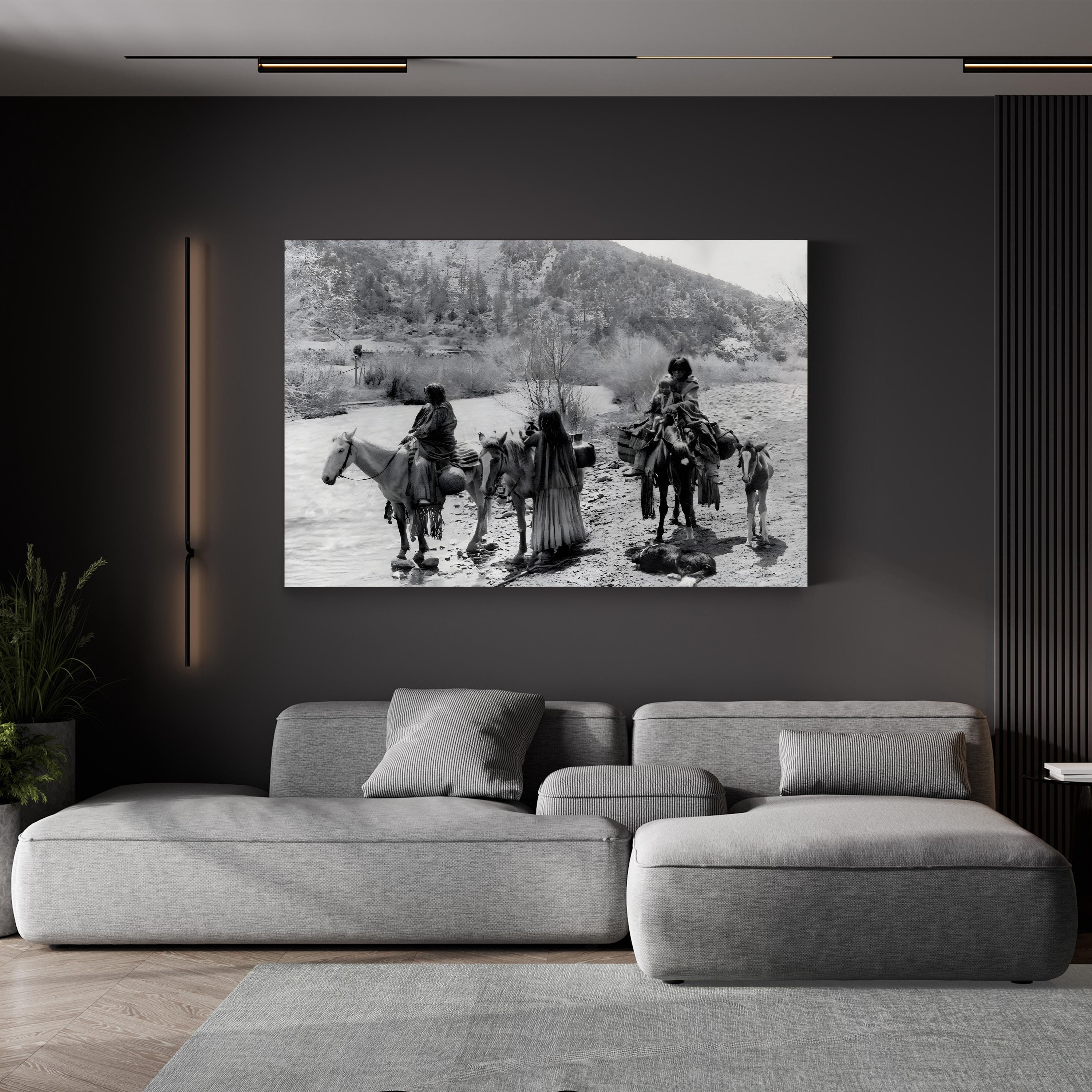 Vintage Apache Native American Photo Canvas Print: Apache Group, c.1906