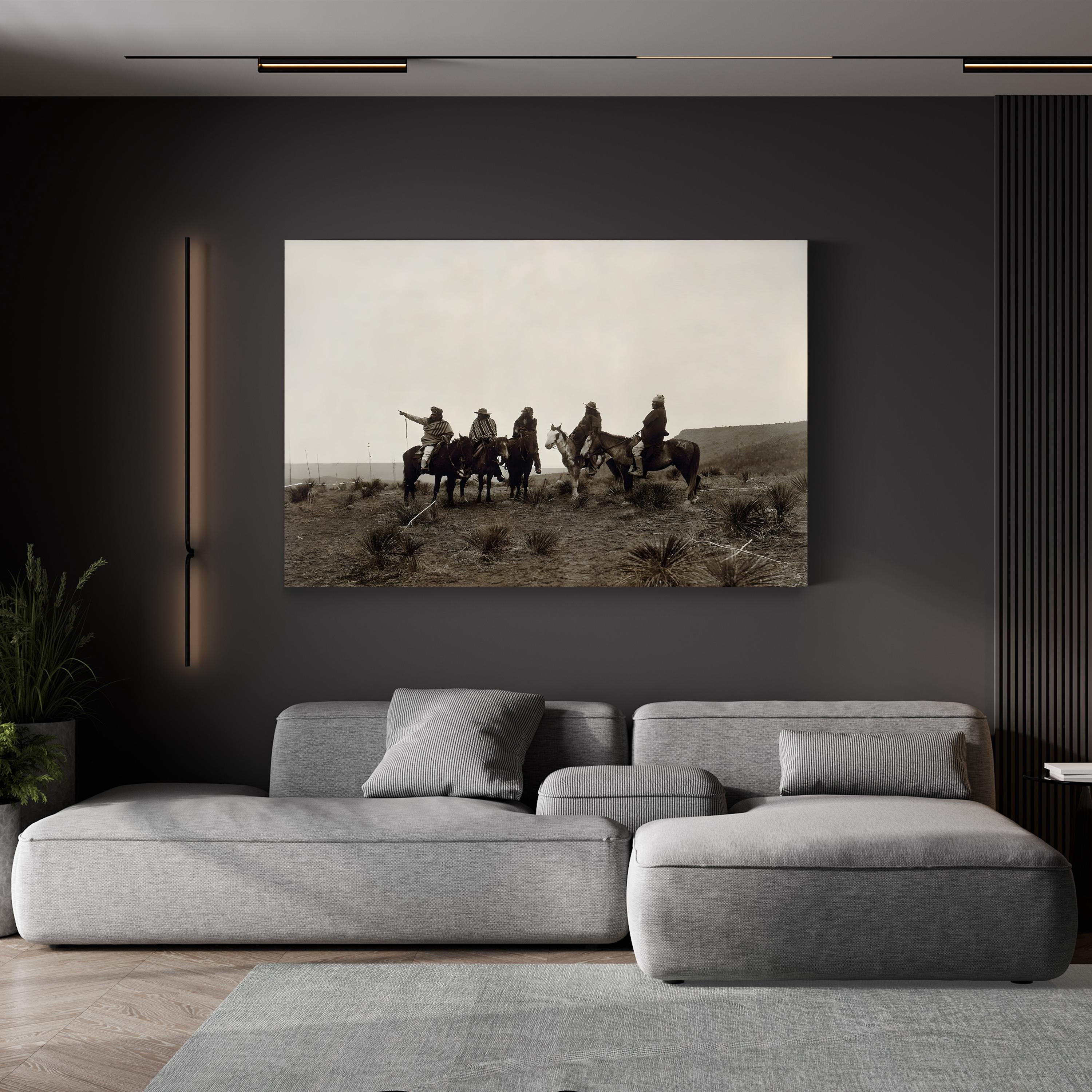 Vintage Apache Portrait Canvas Print: The Lost Trail, c.1903