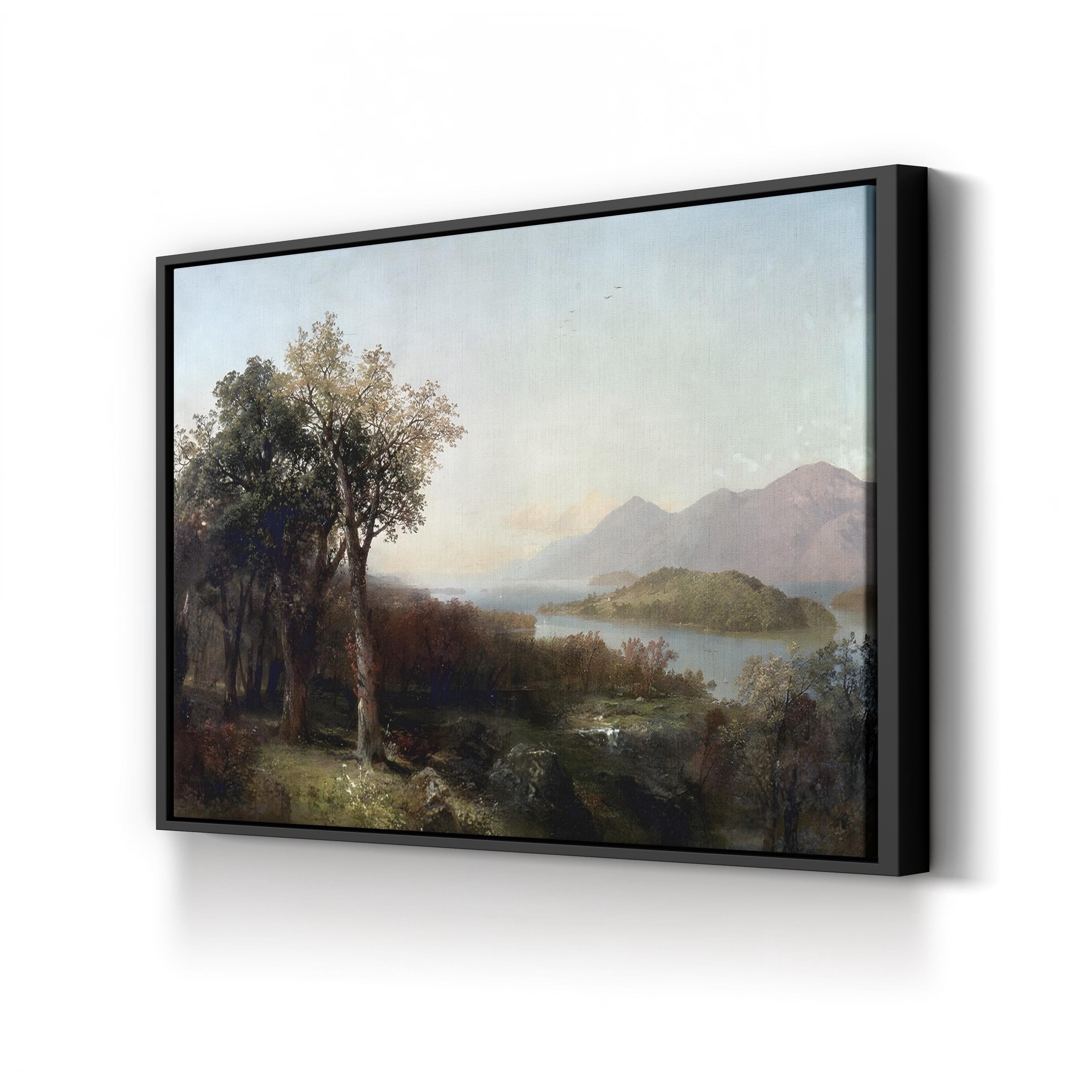 Autumn Afternoon on Lake George (1864) – Framed Hudson River School Landscape Canvas Art by John Frederick Kensett