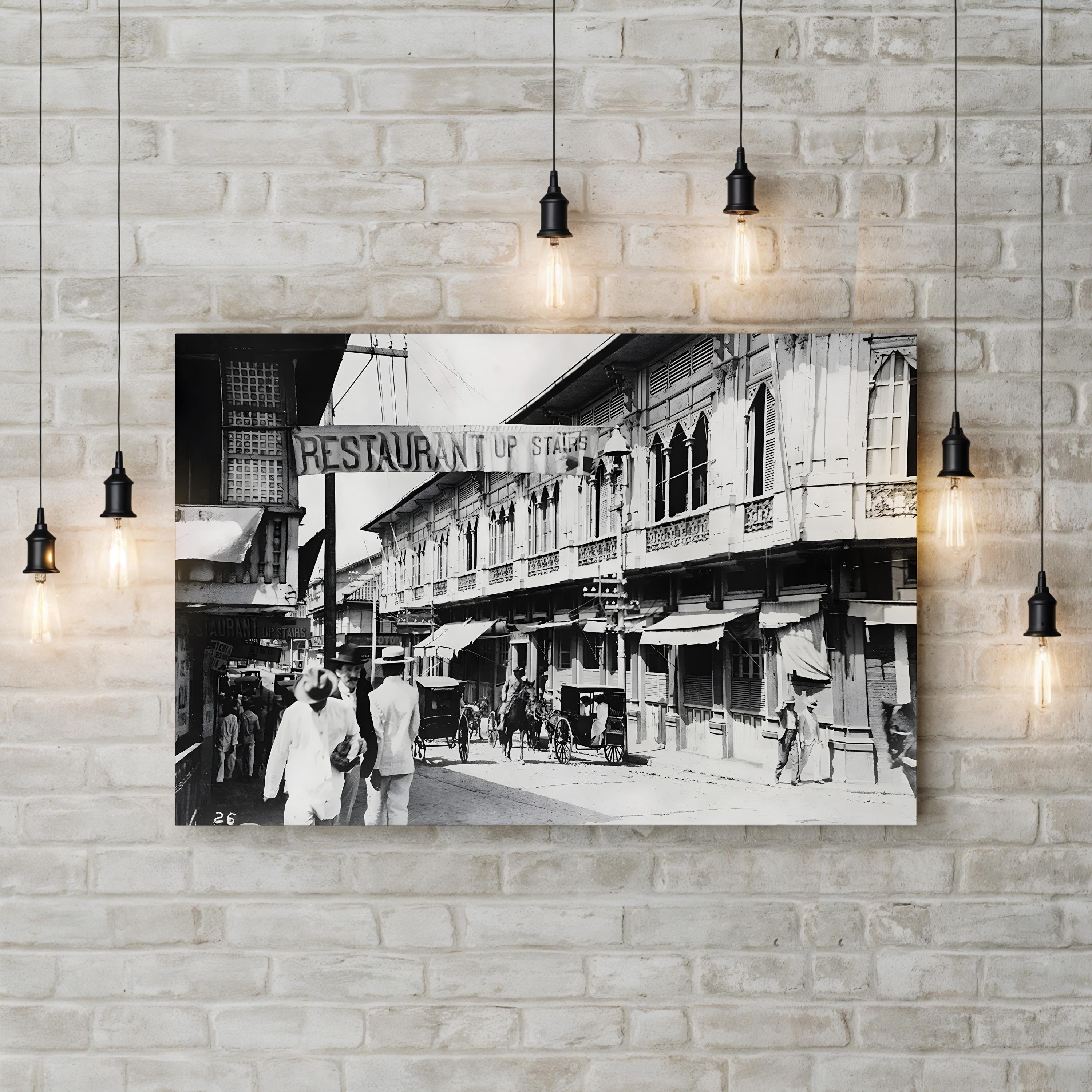 Manila Escolta Street, c.1900 – Vintage Photography Wall Art | Architectural Canvas Print