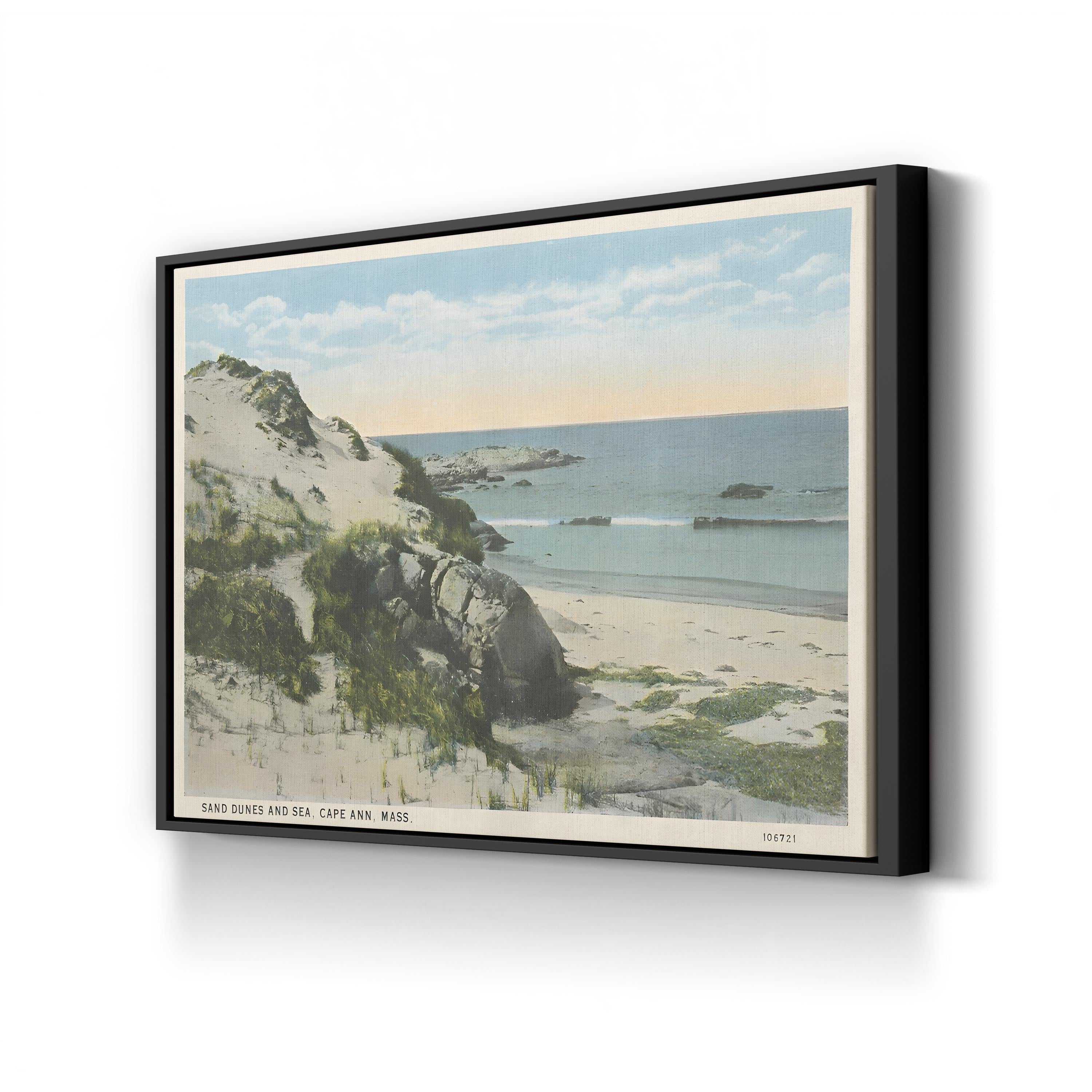 Beach Postcard V – Period Illustration Wall Art | Vintage Coastal Canvas Print