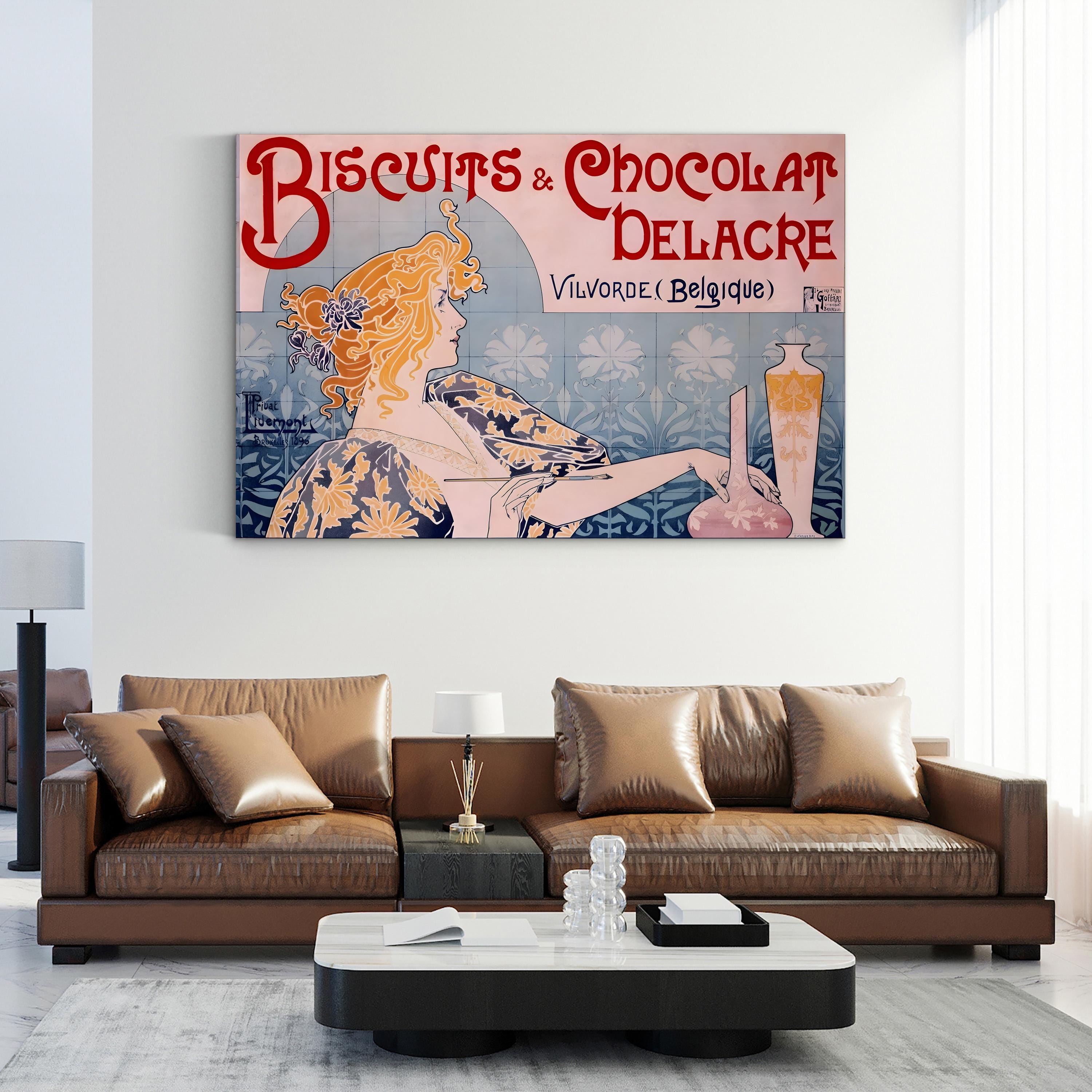 Biscuits & Chocolate Delacre Poster, Archivea Art Nouveau Wall Art