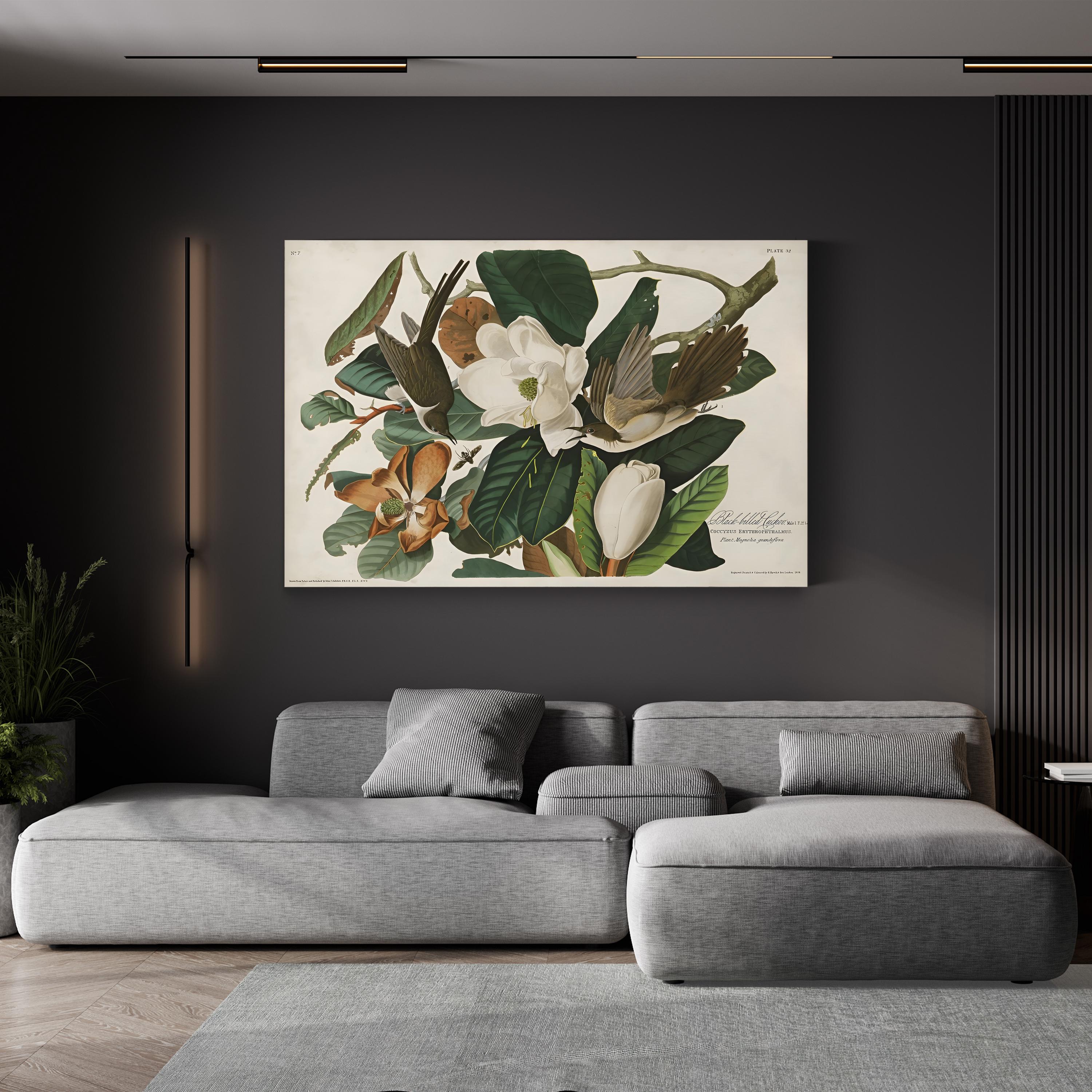 Magnolia & Cuckoo – John James Audubon Wall Art | Botanical Canvas Print