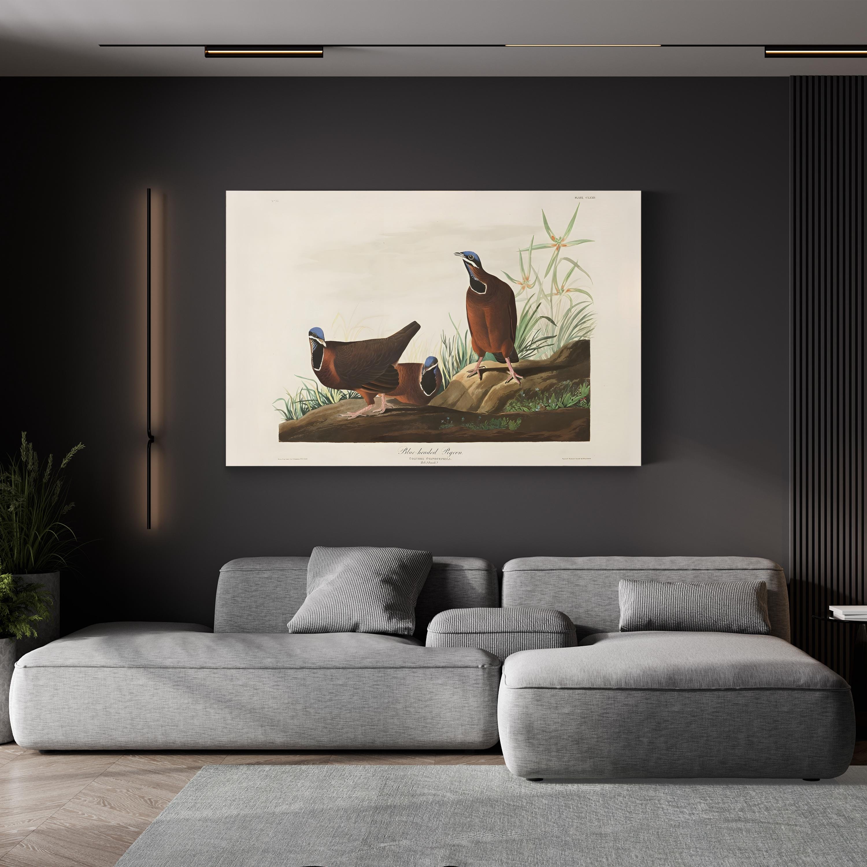 Blue-Headed Pigeon Wall Art by John James Audubon | 19th-Century Ornithological Illustration Canvas Print