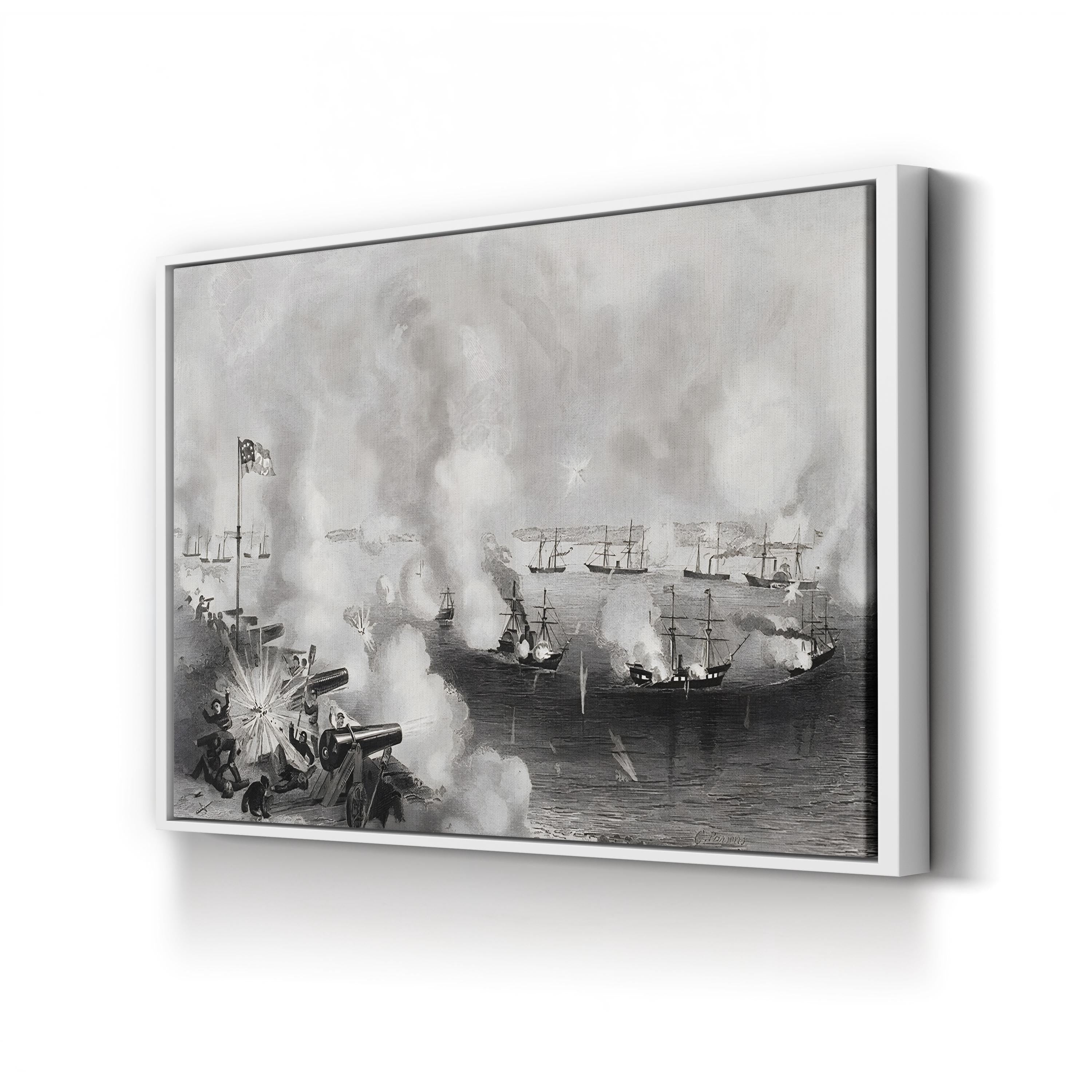 Bombardment and Capture of Forts Walker and Beauregard, Port Royal, SC, 1861 Wall Art | Historic Civil War Canvas