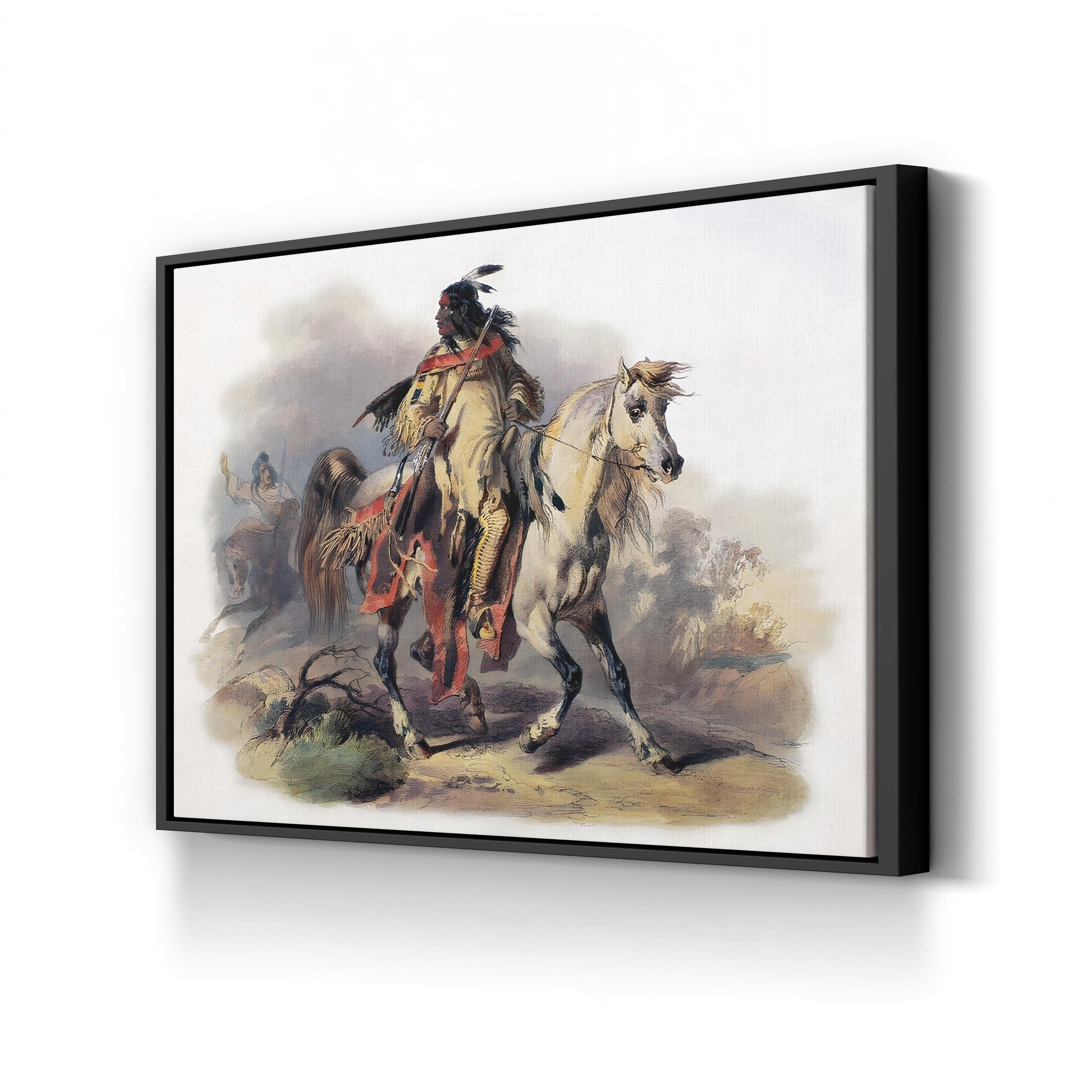 Blackfoot Horseman Wall Art by Karl Bodmer