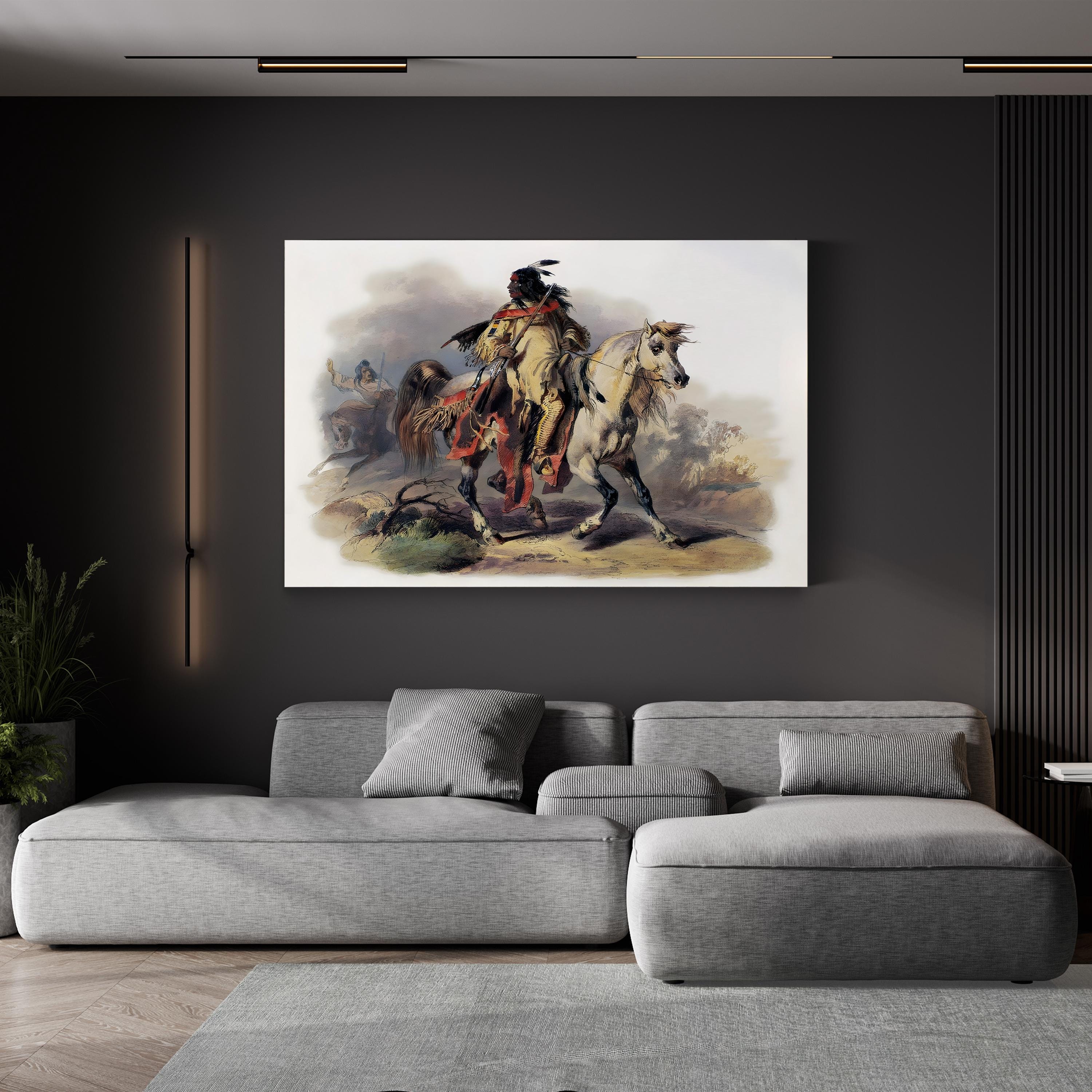 Blackfoot Horseman Wall Art by Karl Bodmer