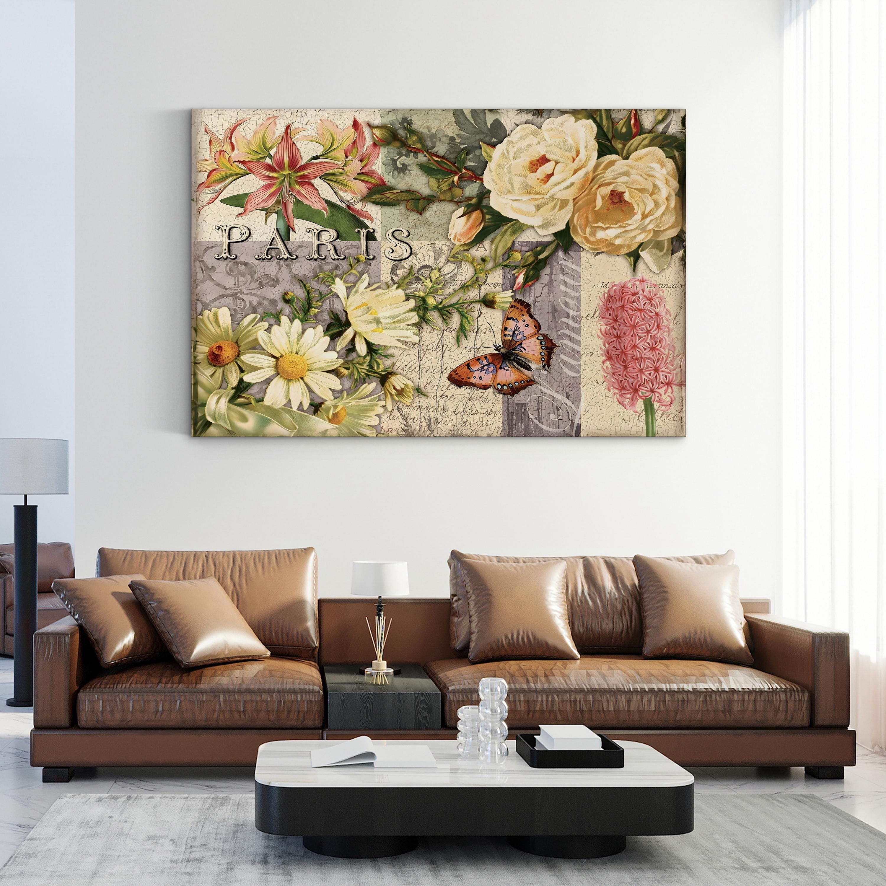Vintage Paris Floral Bouquet – Period Illustration Wall Art | Botanical Canvas Print