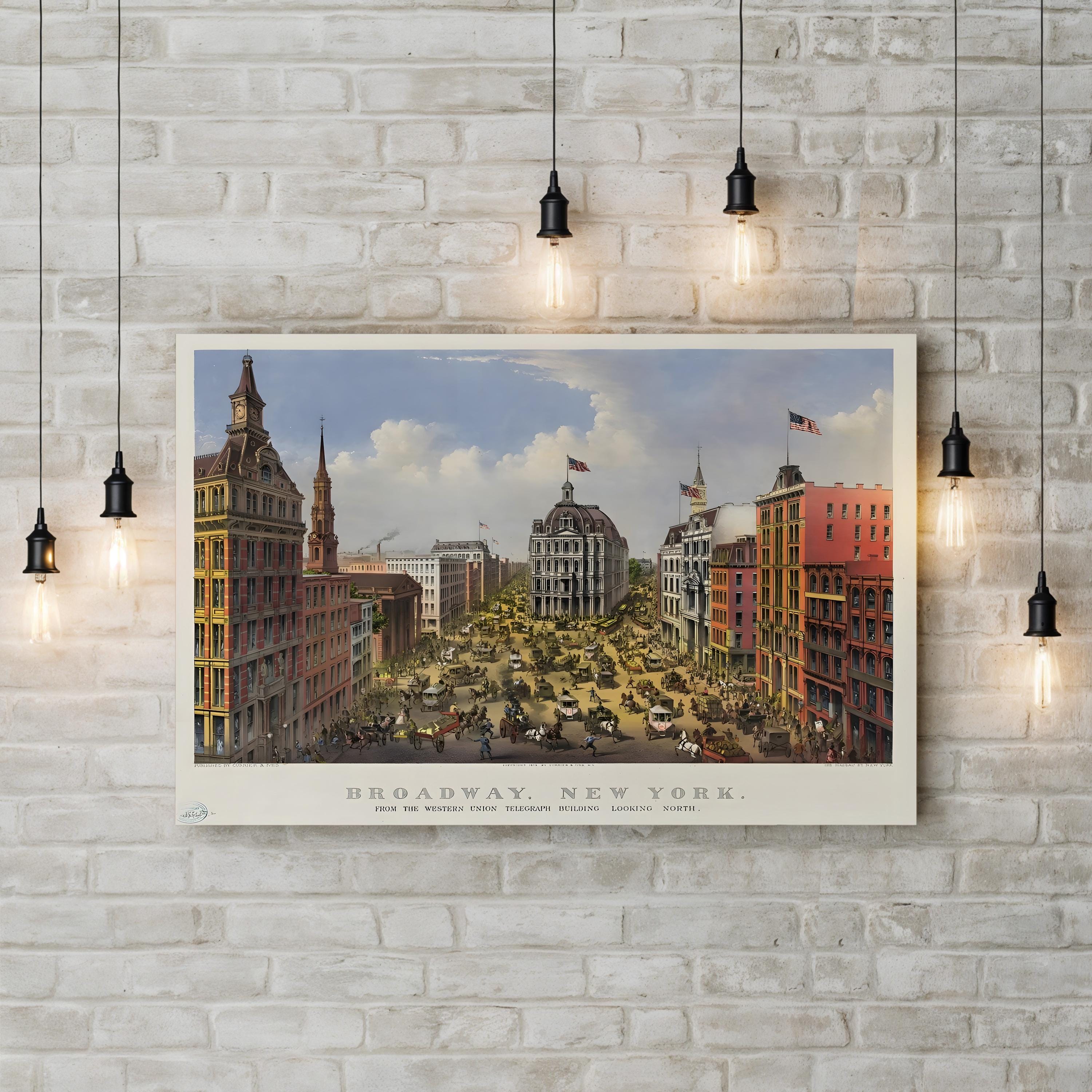 Gilded Age Broadway New York (1875) Cityscape Canvas Print