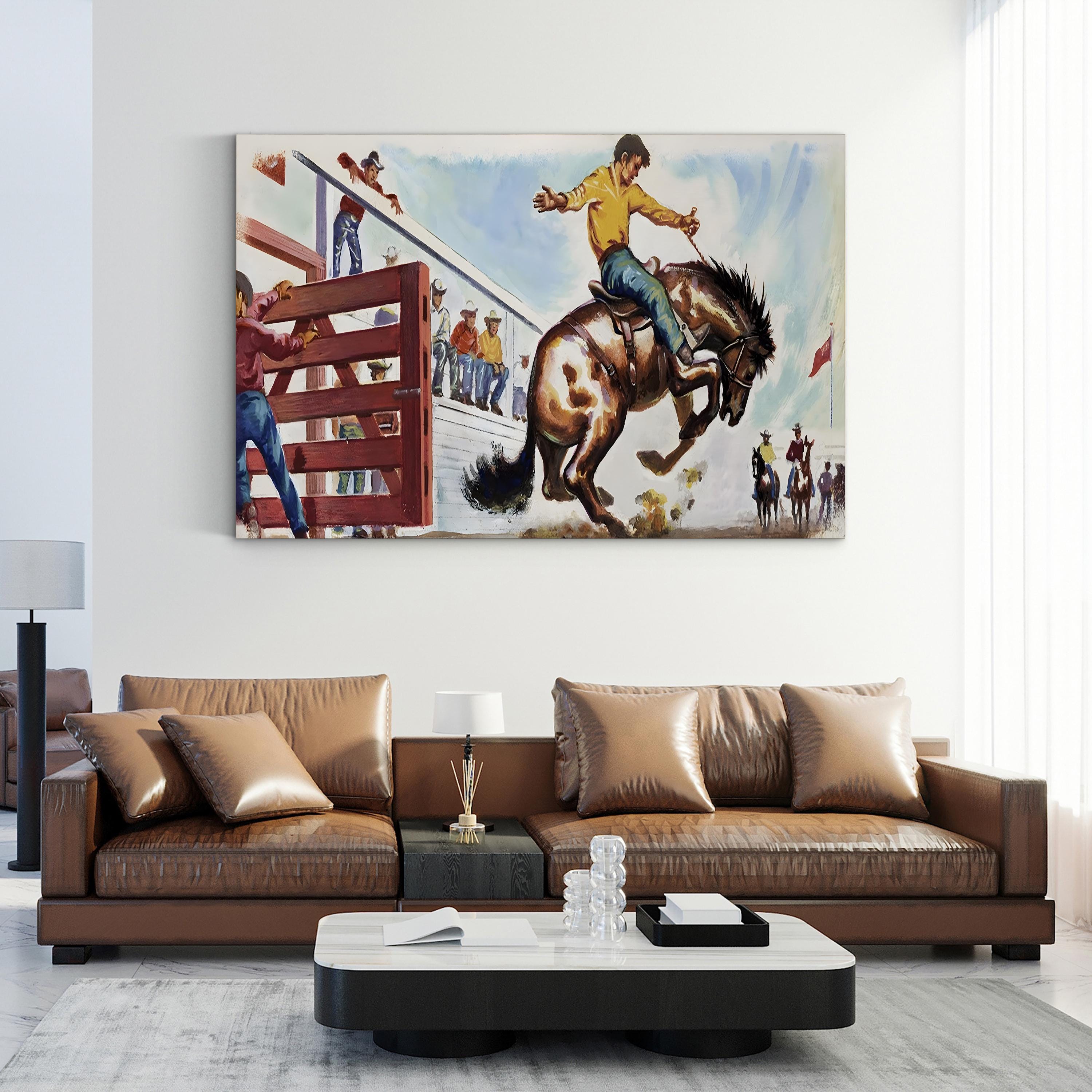 Bucking Broncho at the Rodeo Wall Art by English School