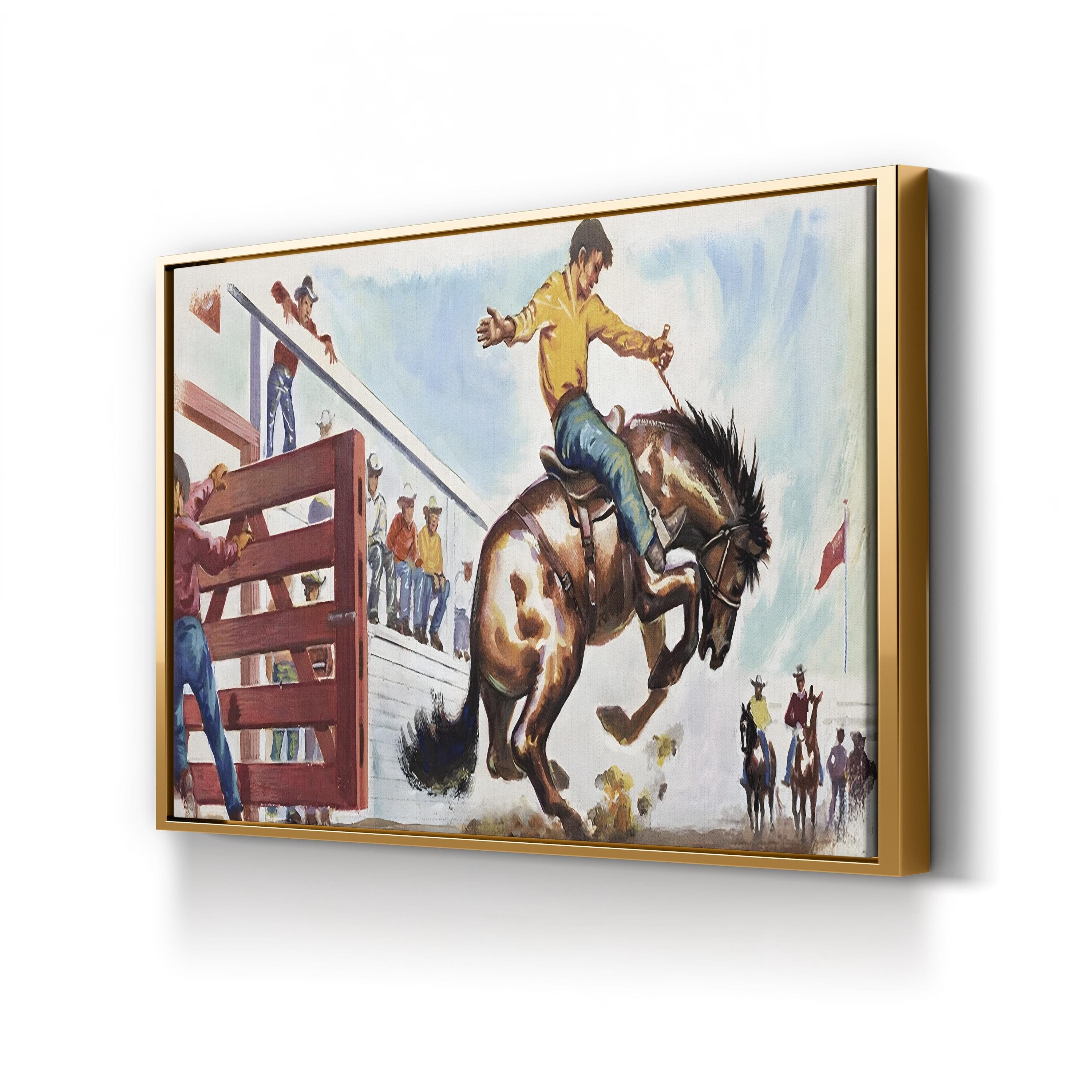 Bucking Broncho at the Rodeo Wall Art by English School