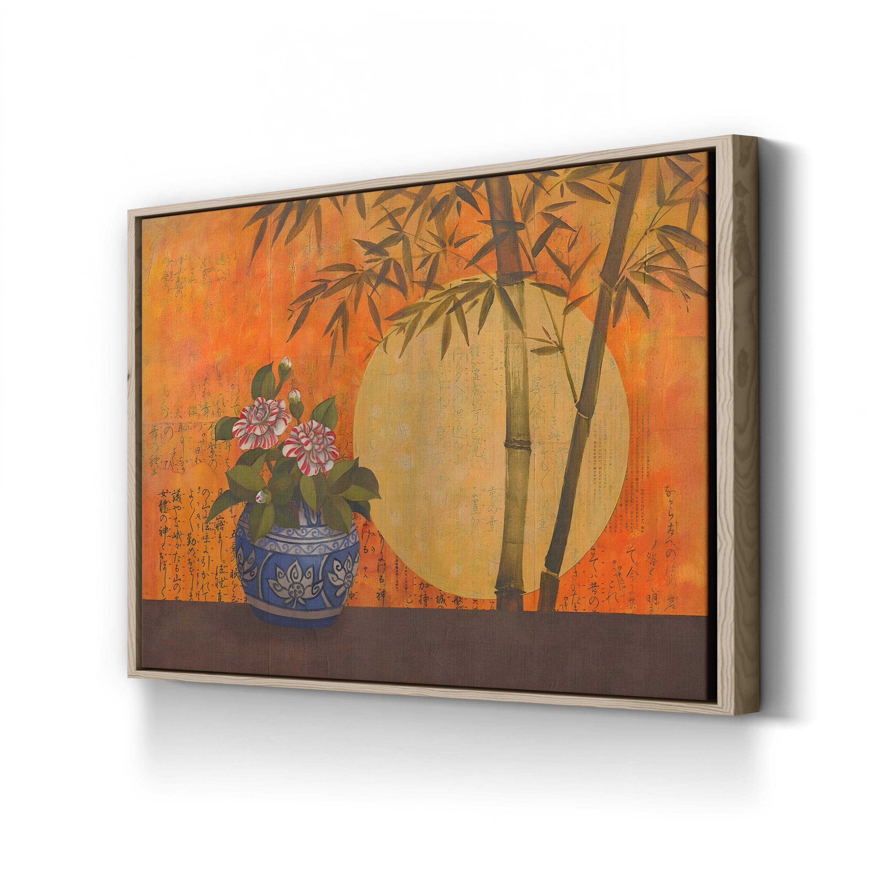 Camellia Sunrise Japanese Botanical Canvas Wall Art by Studio Voltaire