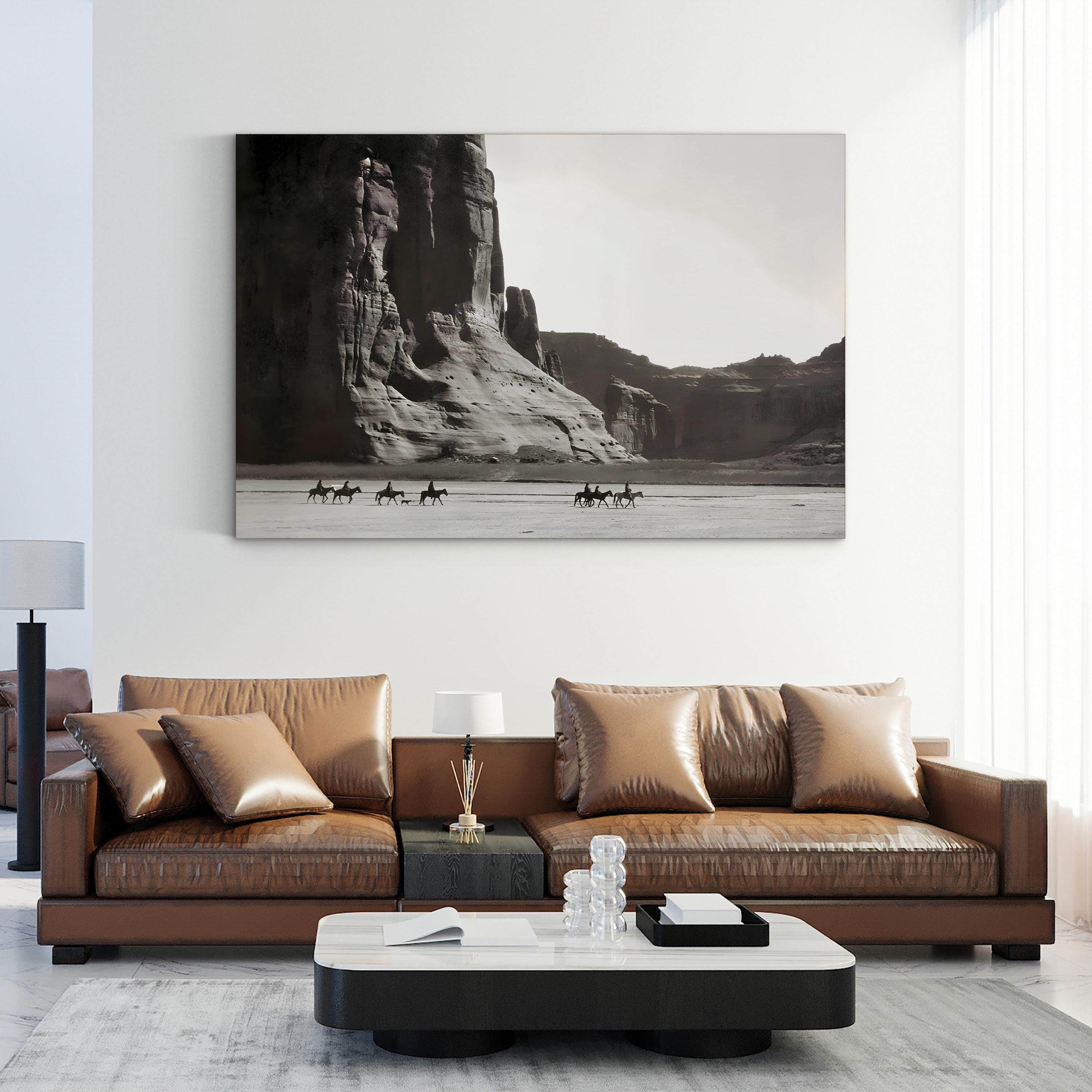 Canyon de Chelly, 1904 Wall Art – Black and White Western Landscape by Edward S. Curtis