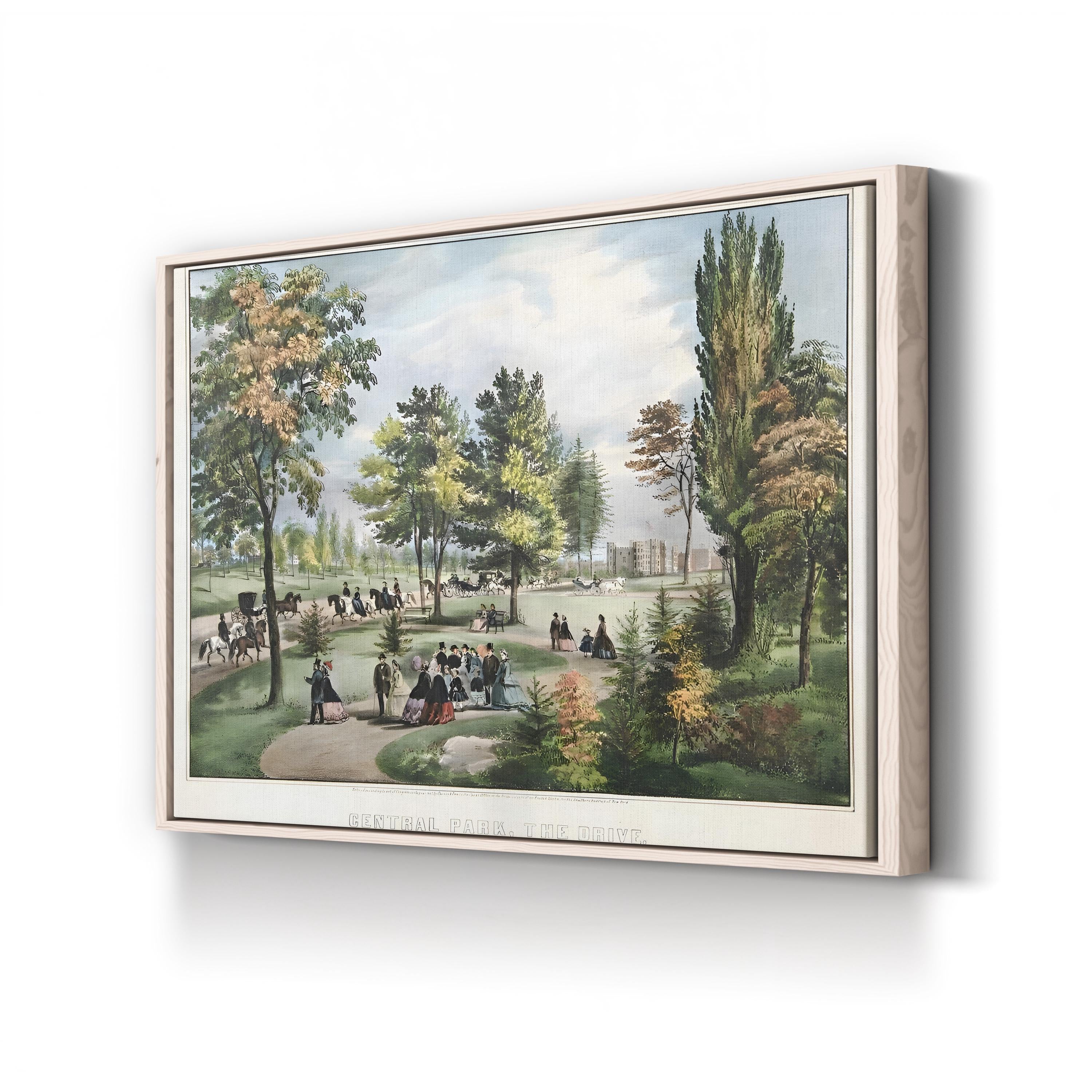 The Drive Wall Art by Currier and Ives in New York Horse-Drawn Carriages Print