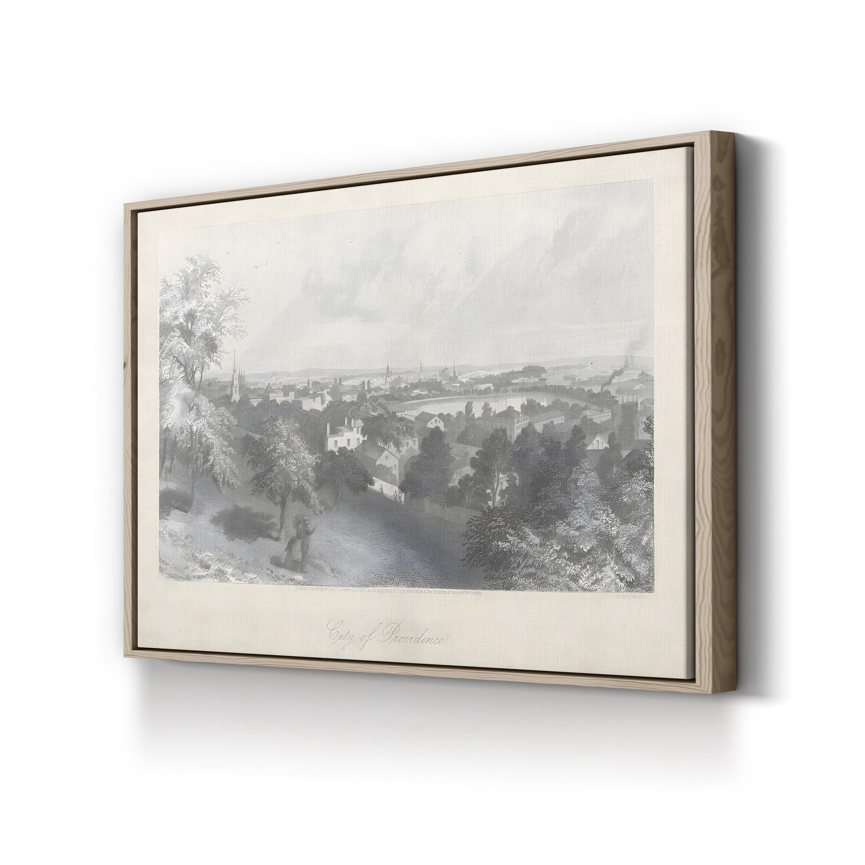 Vintage Providence Cityscape – Period Illustration Wall Art | 19th-Century Architecture Canvas Print