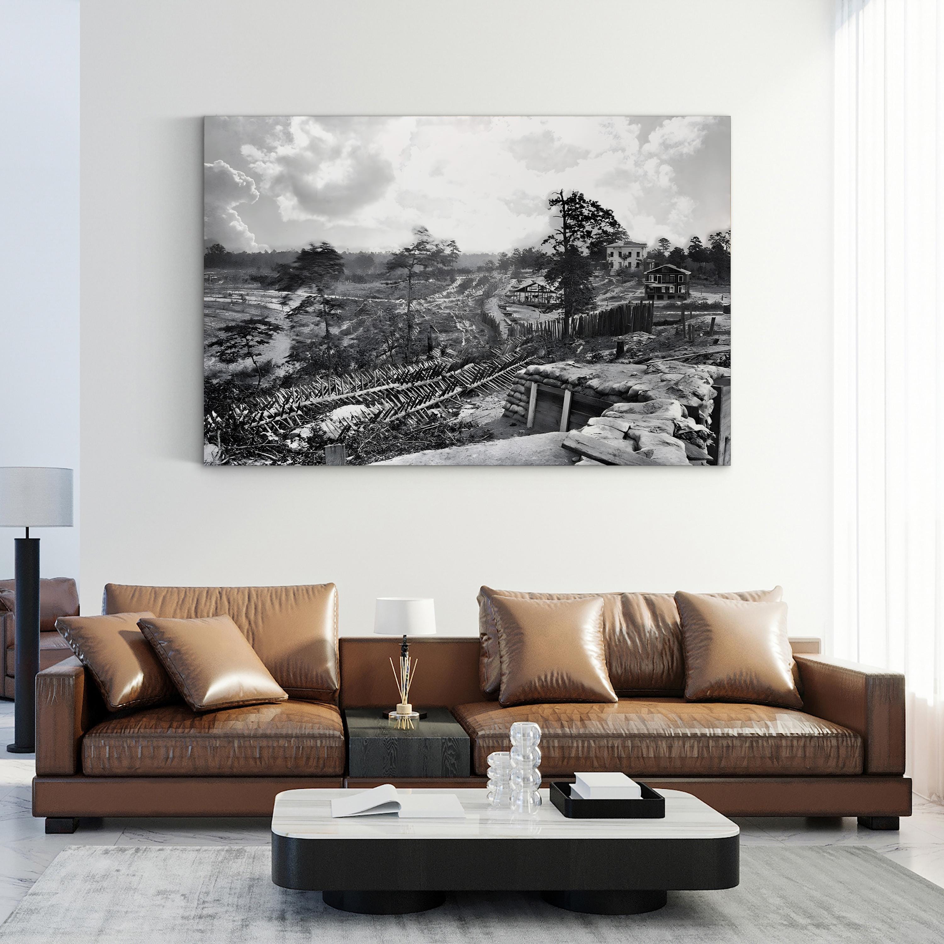 Civil War, Atlanta, c.1863 Wall Art – Historic American Military Landscape Canvas