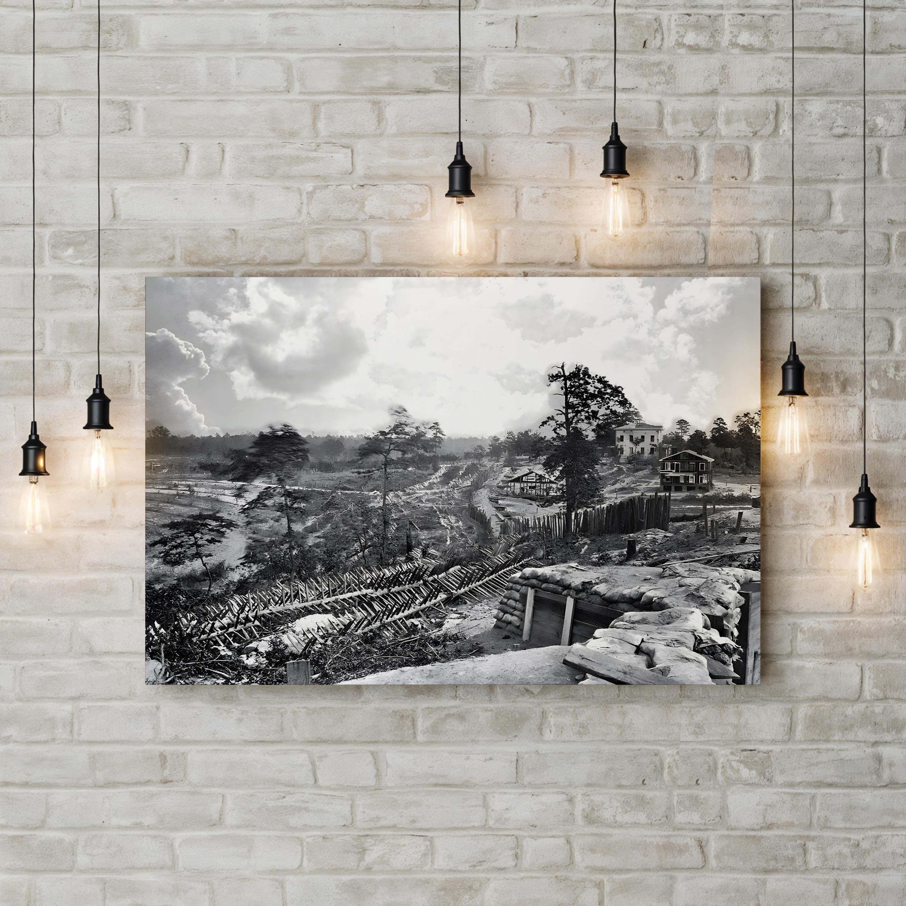 Civil War, Atlanta, c.1863 Wall Art – Historic American Military Landscape Canvas