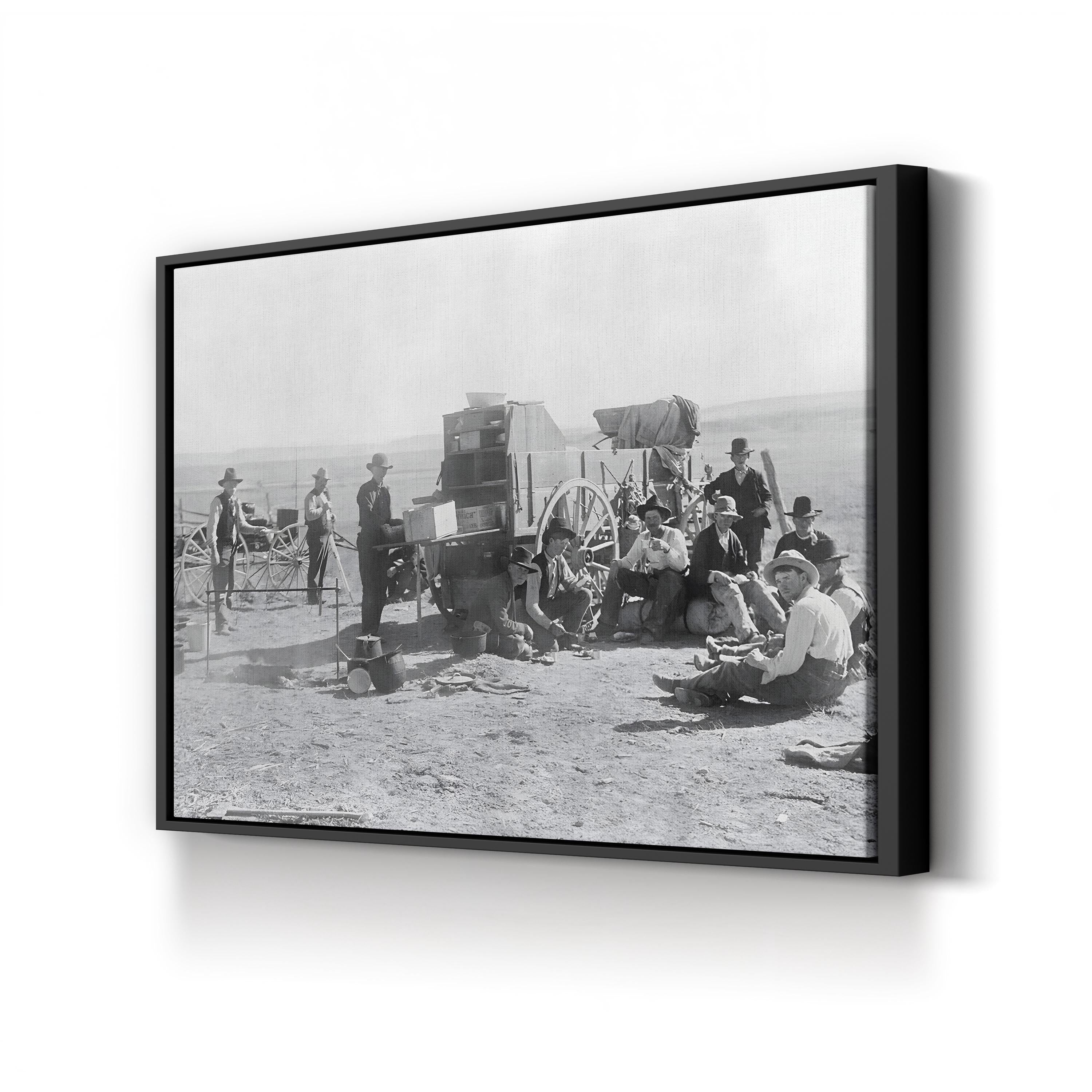 Frontier Cowboy Camp – Vintage Photography Wall Art | Western Americana Canvas Print