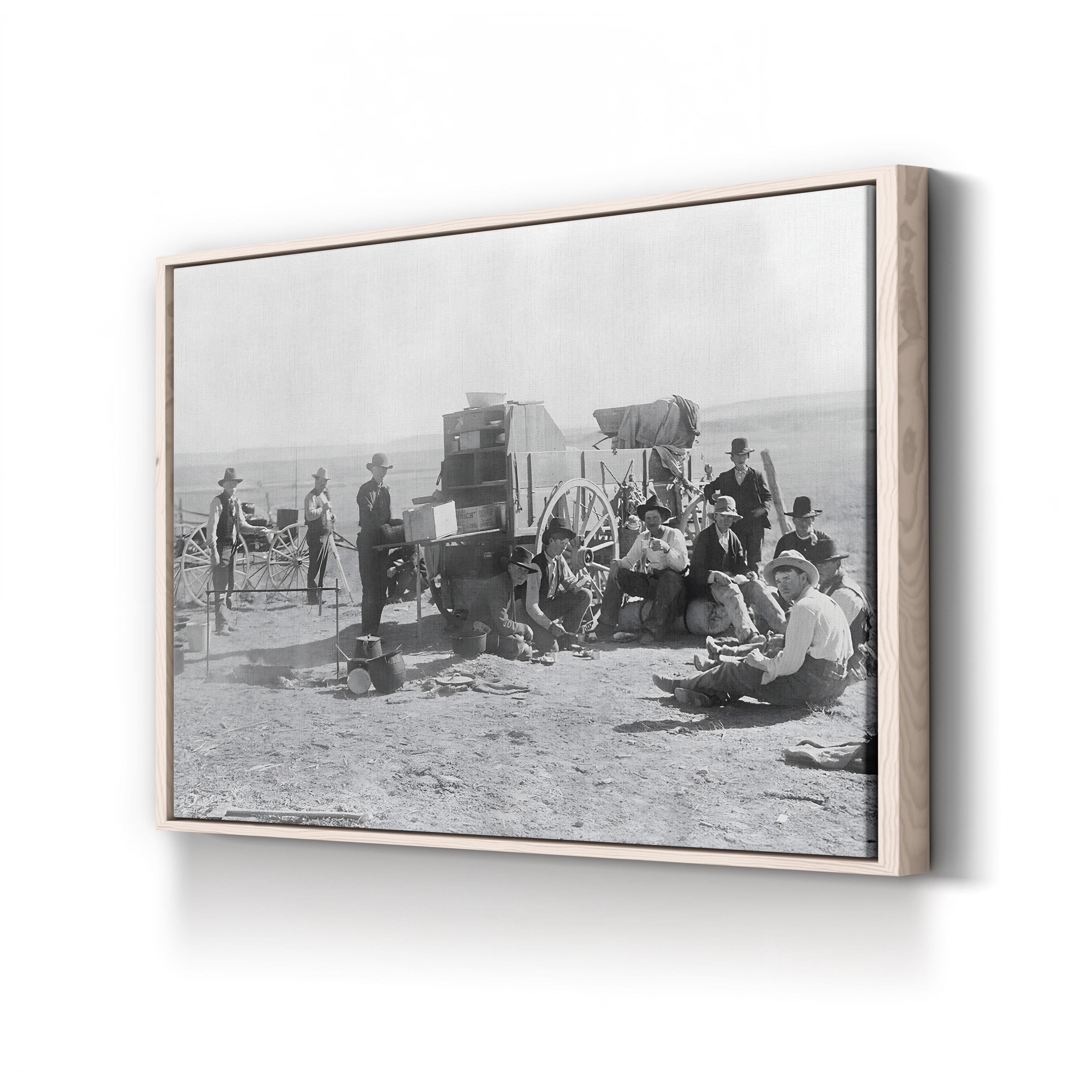 Frontier Cowboy Camp – Vintage Photography Wall Art | Western Americana Canvas Print
