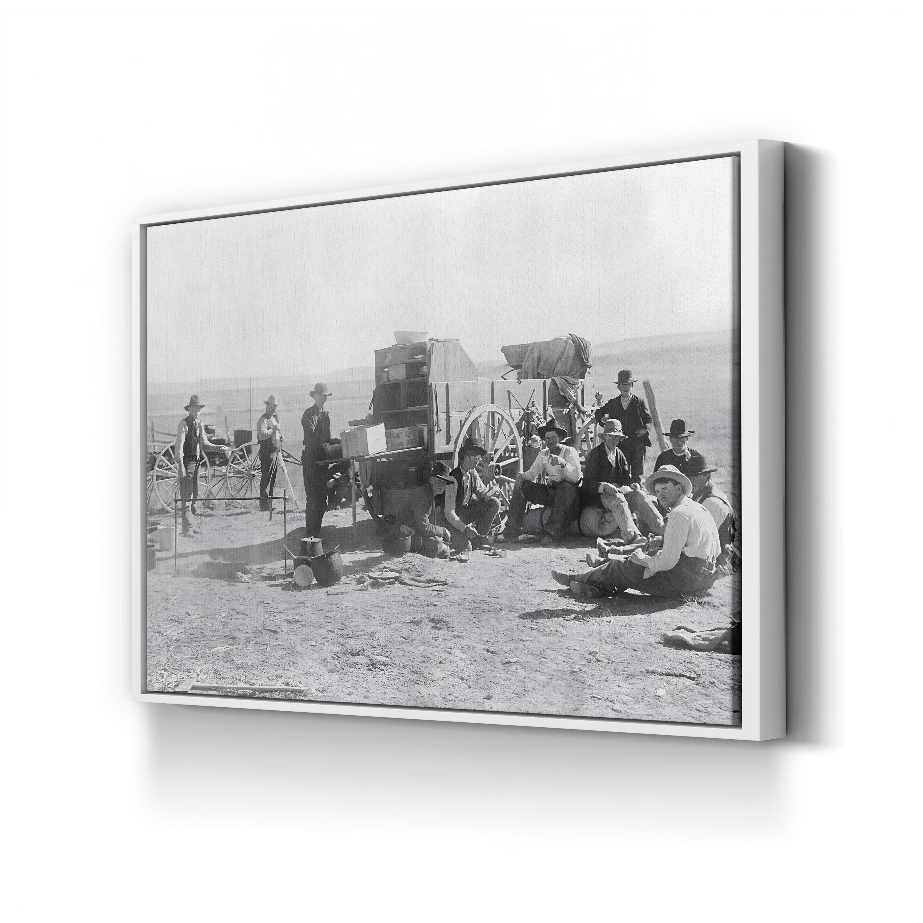 Frontier Cowboy Camp – Vintage Photography Wall Art | Western Americana Canvas Print