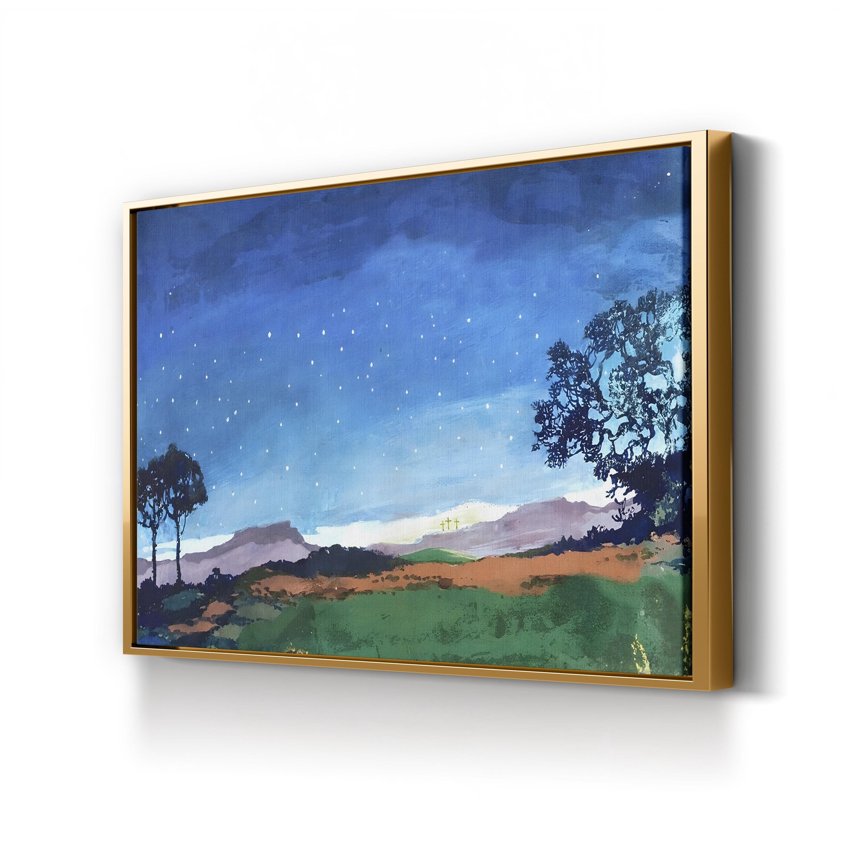 Crucifixion Canvas Print: Religious Biblical Illustration Wall Art – English School