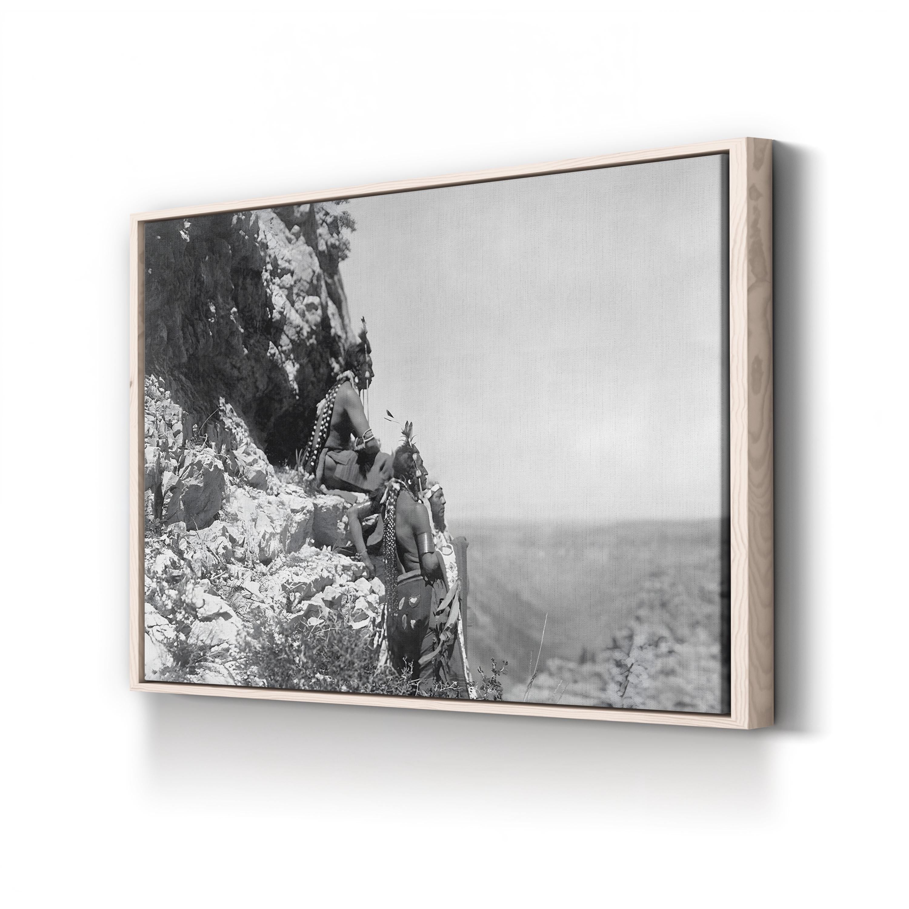 Crow Men Portrait – Vintage Photography Wall Art | Native American Heritage Canvas Print