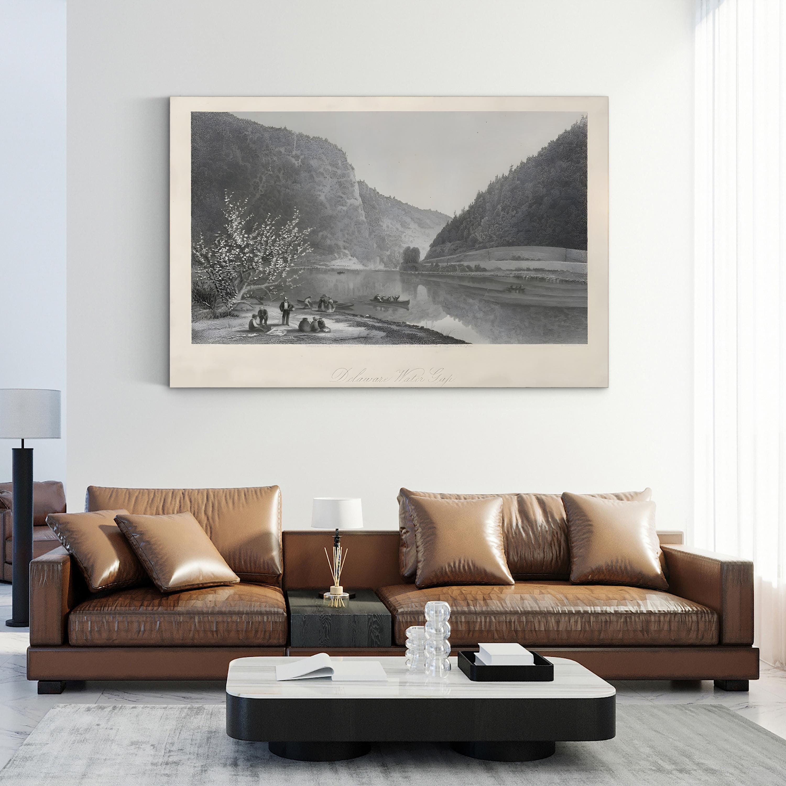 Delaware Water Gap Wall Art – 19th Century River Landscape by William Cullen Bryant