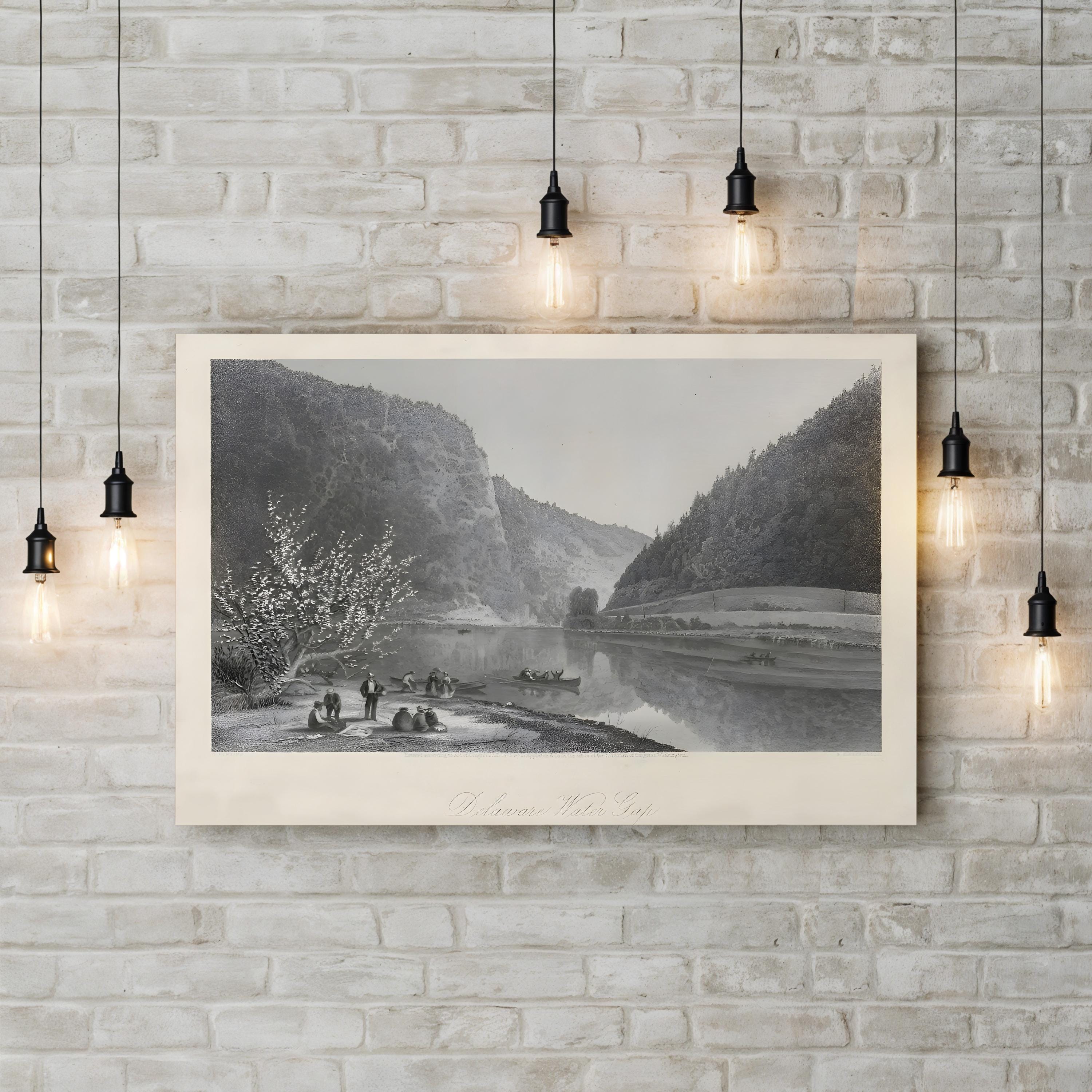 Delaware Water Gap Wall Art – 19th Century River Landscape by William Cullen Bryant