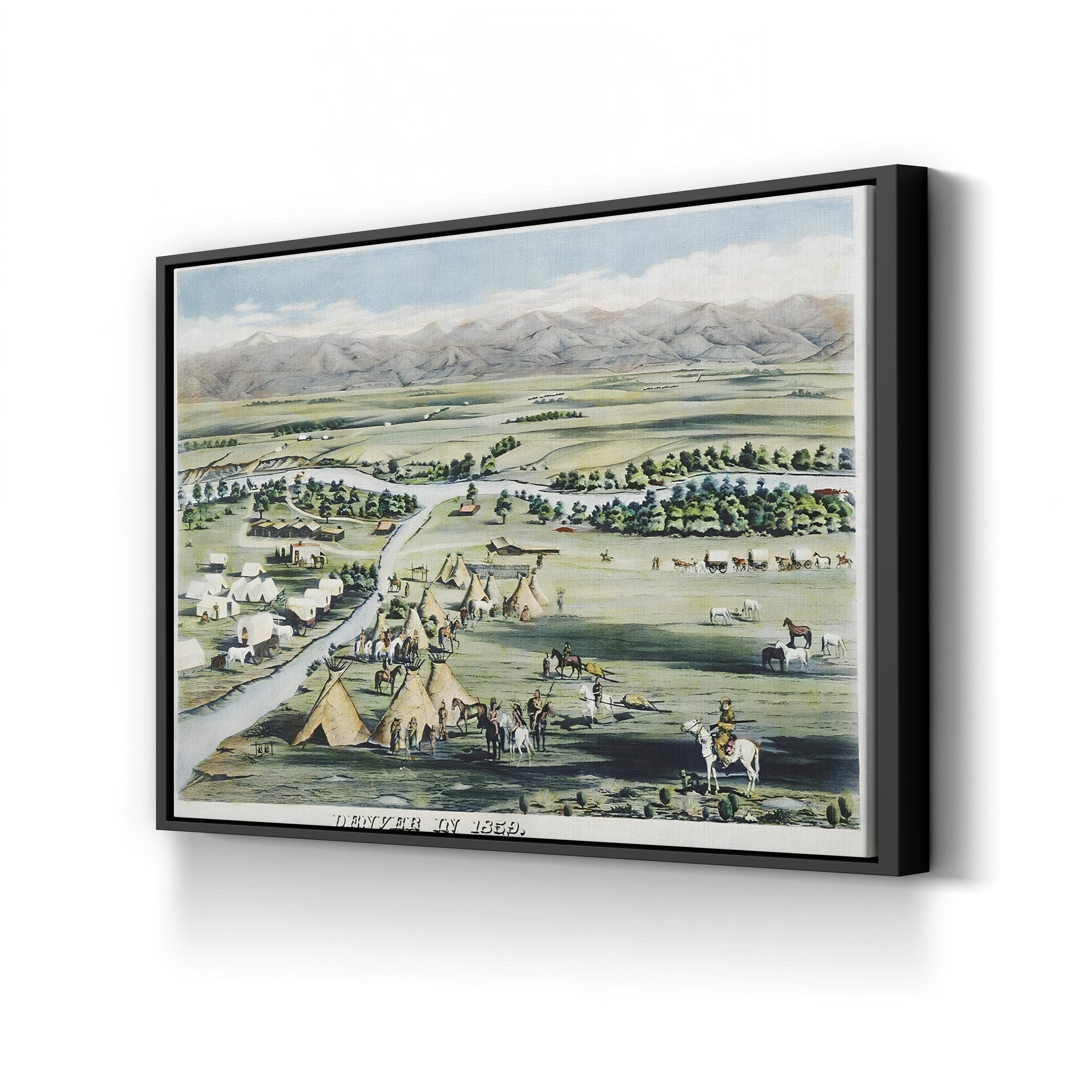 Denver, Colorado, 1859 canvas print in Black frame