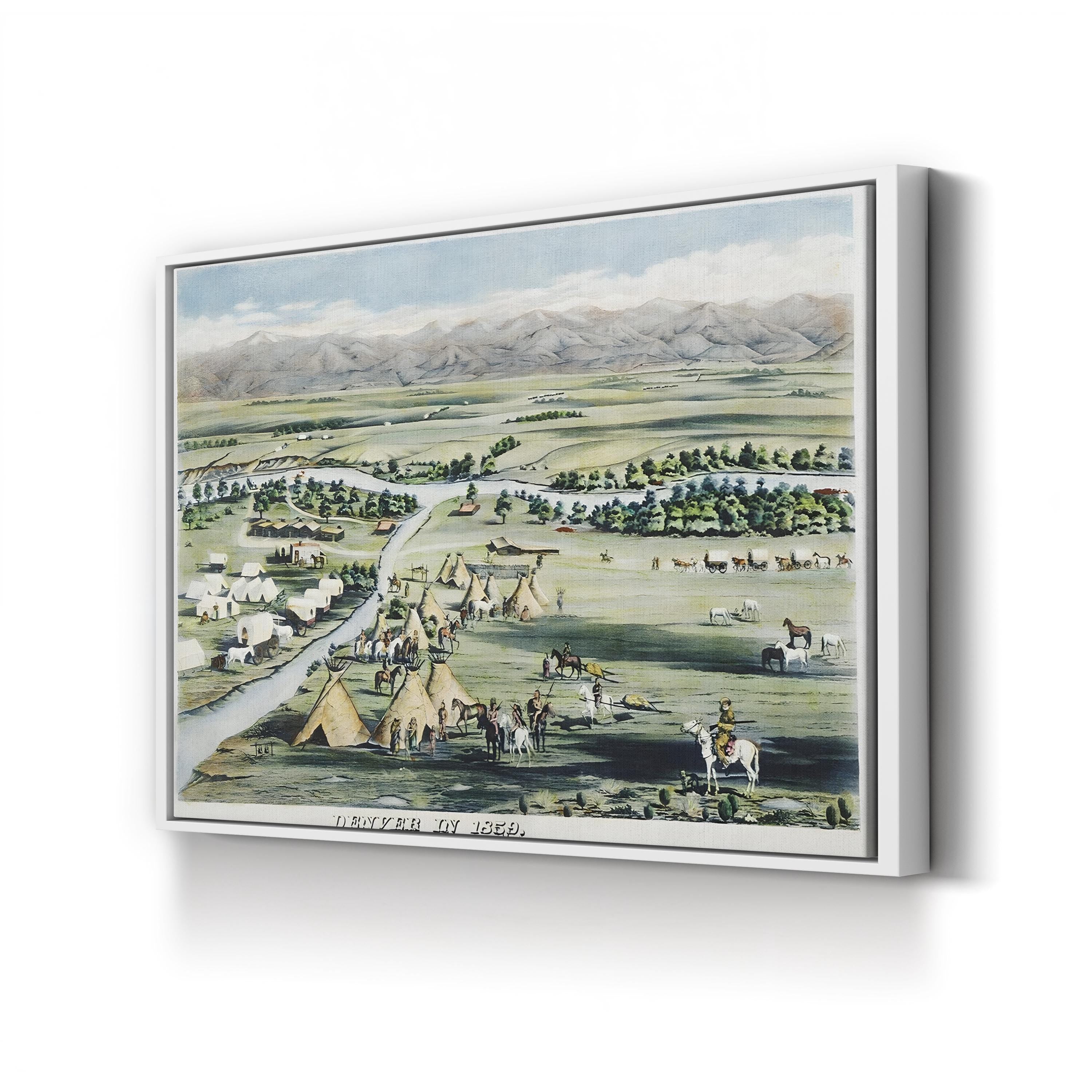 Denver, Colorado, 1859 canvas print in White frame