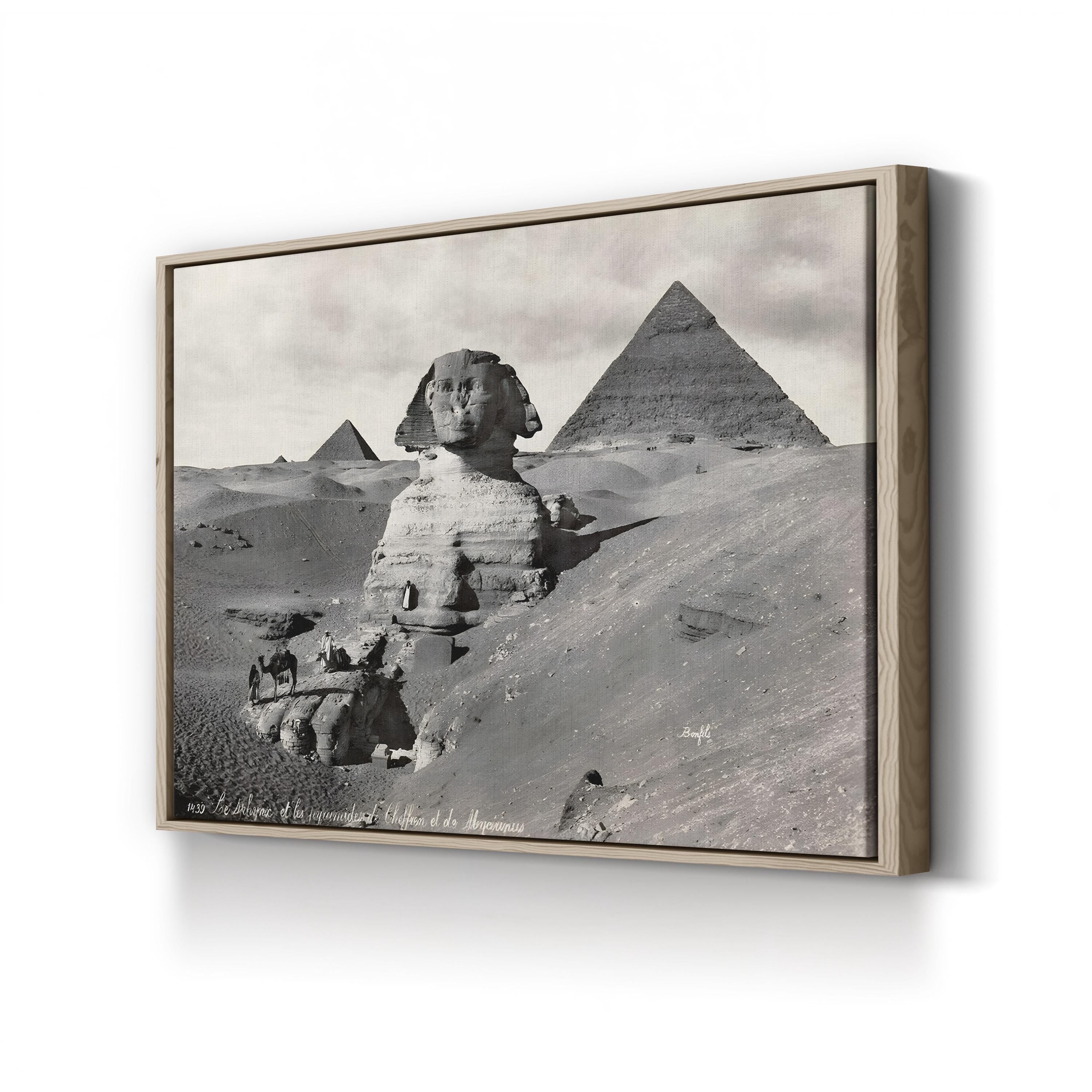 19th-Century Pyramids of Giza – Vintage Photography Wall Art | Egyptian Desert Canvas Print