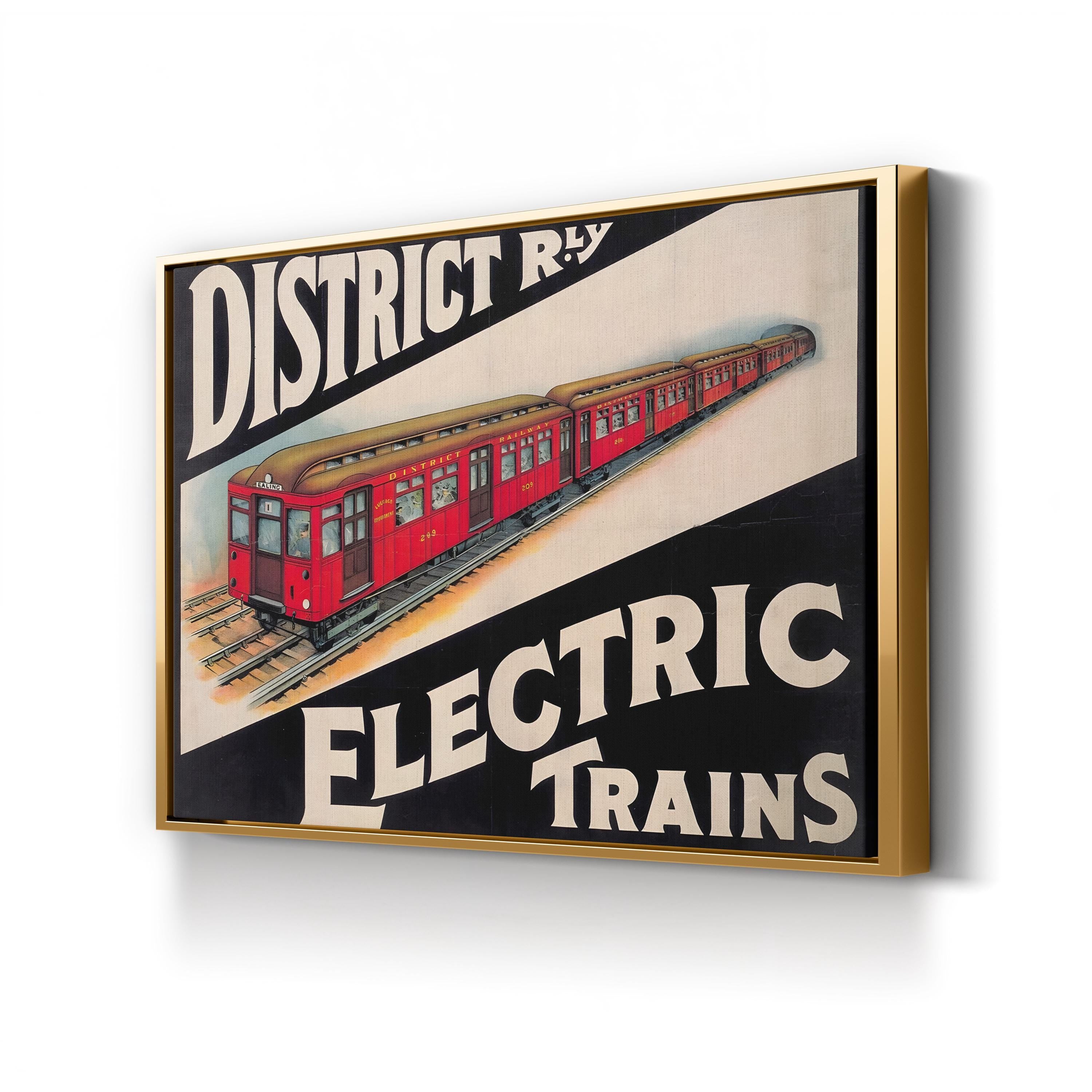 1930s Red Train Railway Poster – Period Illustration Wall Art | Vintage Travel Canvas Print