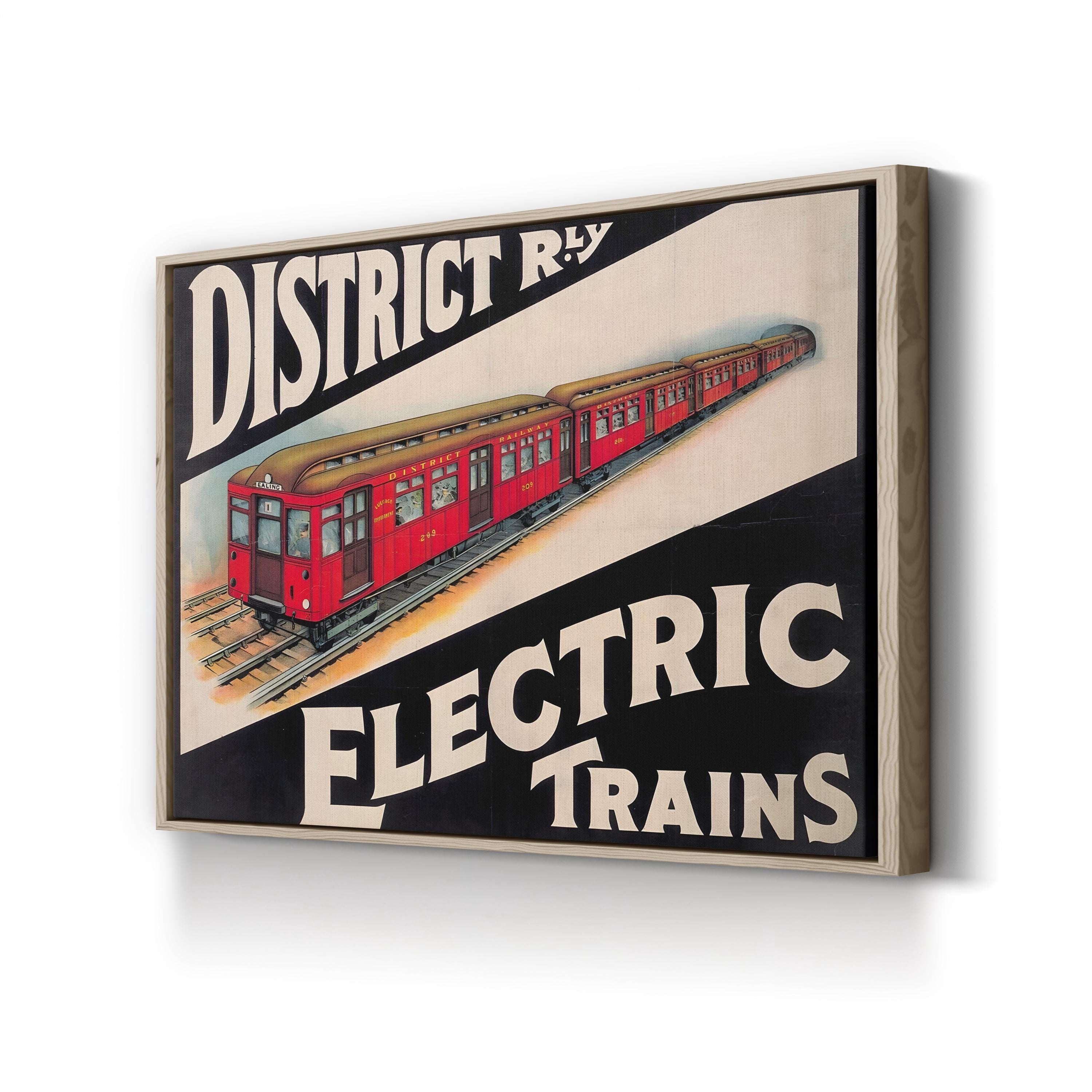 1930s Red Train Railway Poster – Period Illustration Wall Art | Vintage Travel Canvas Print