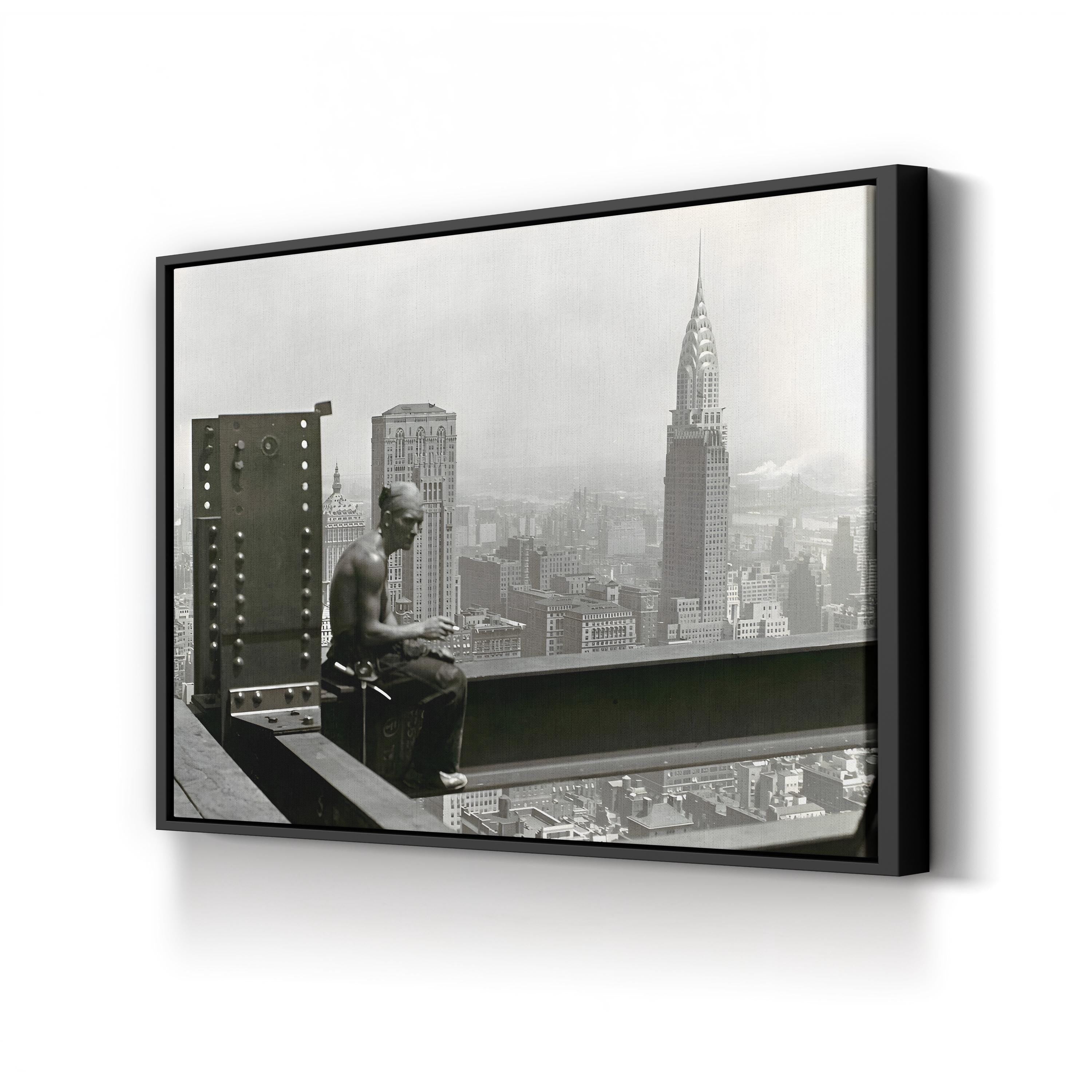 Empire State Building Construction Wall Art | Vintage New York City Skyscraper Photograph