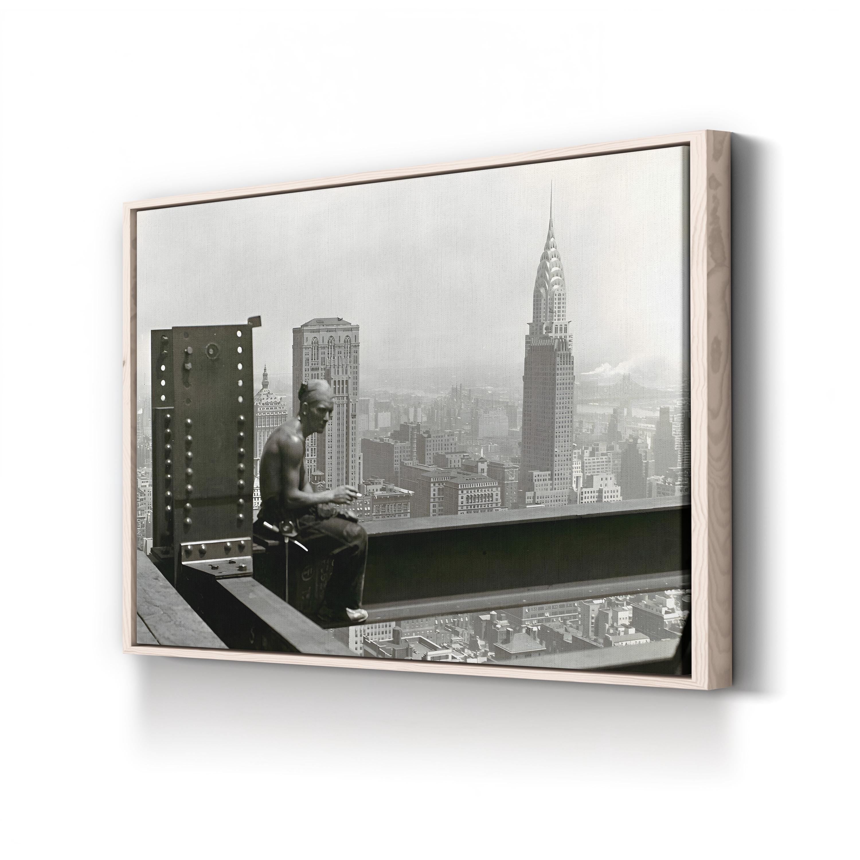 Empire State Building Construction Wall Art | Vintage New York City Skyscraper Photograph