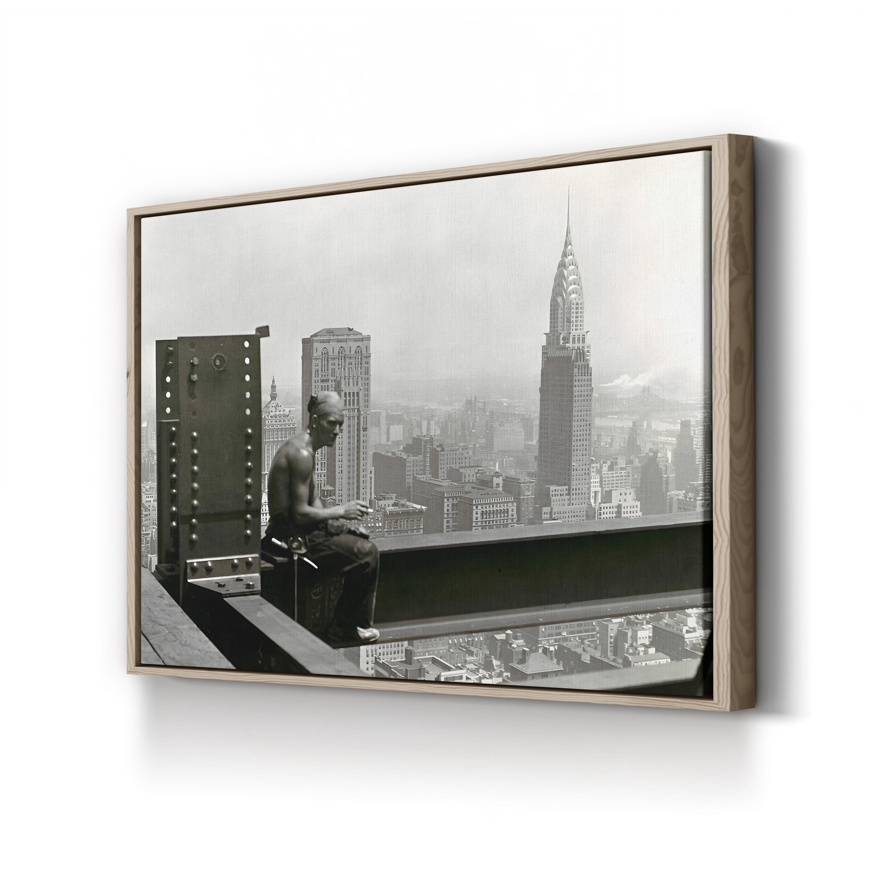 Empire State Building Construction Wall Art | Vintage New York City Skyscraper Photograph