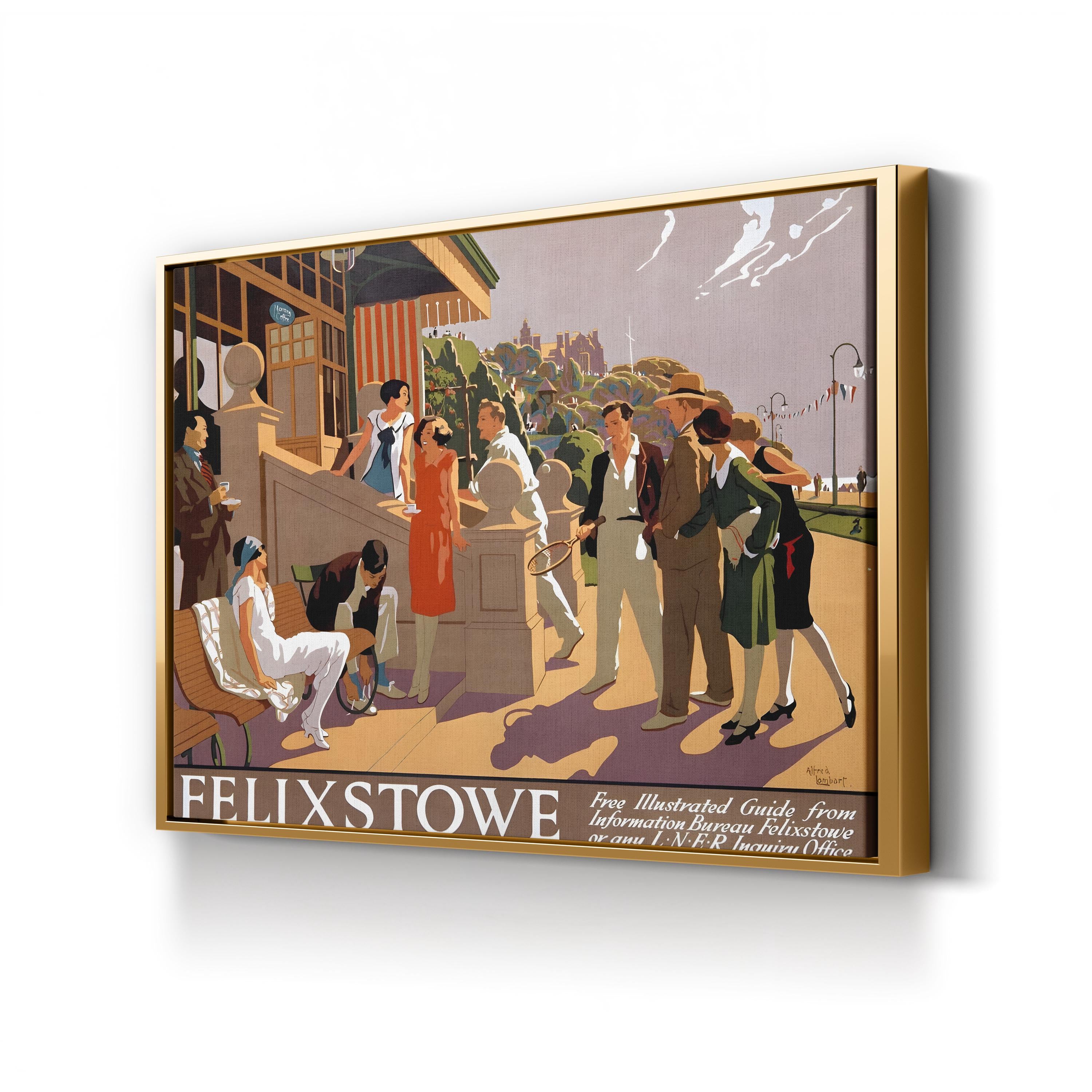 Felixstowe Art Deco Seaside Wall Art – 1920s Vintage Travel Poster Canvas