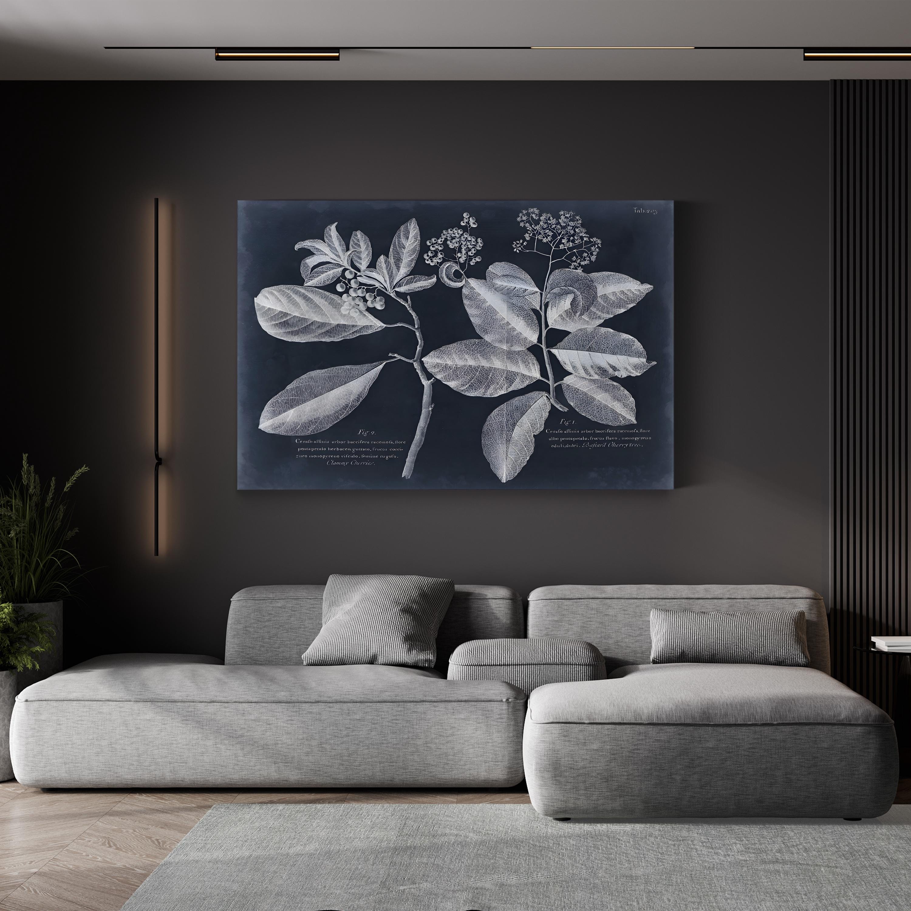 Foliage on Navy IV canvas print in Gallery Canvas 1.50" unframed canvas
