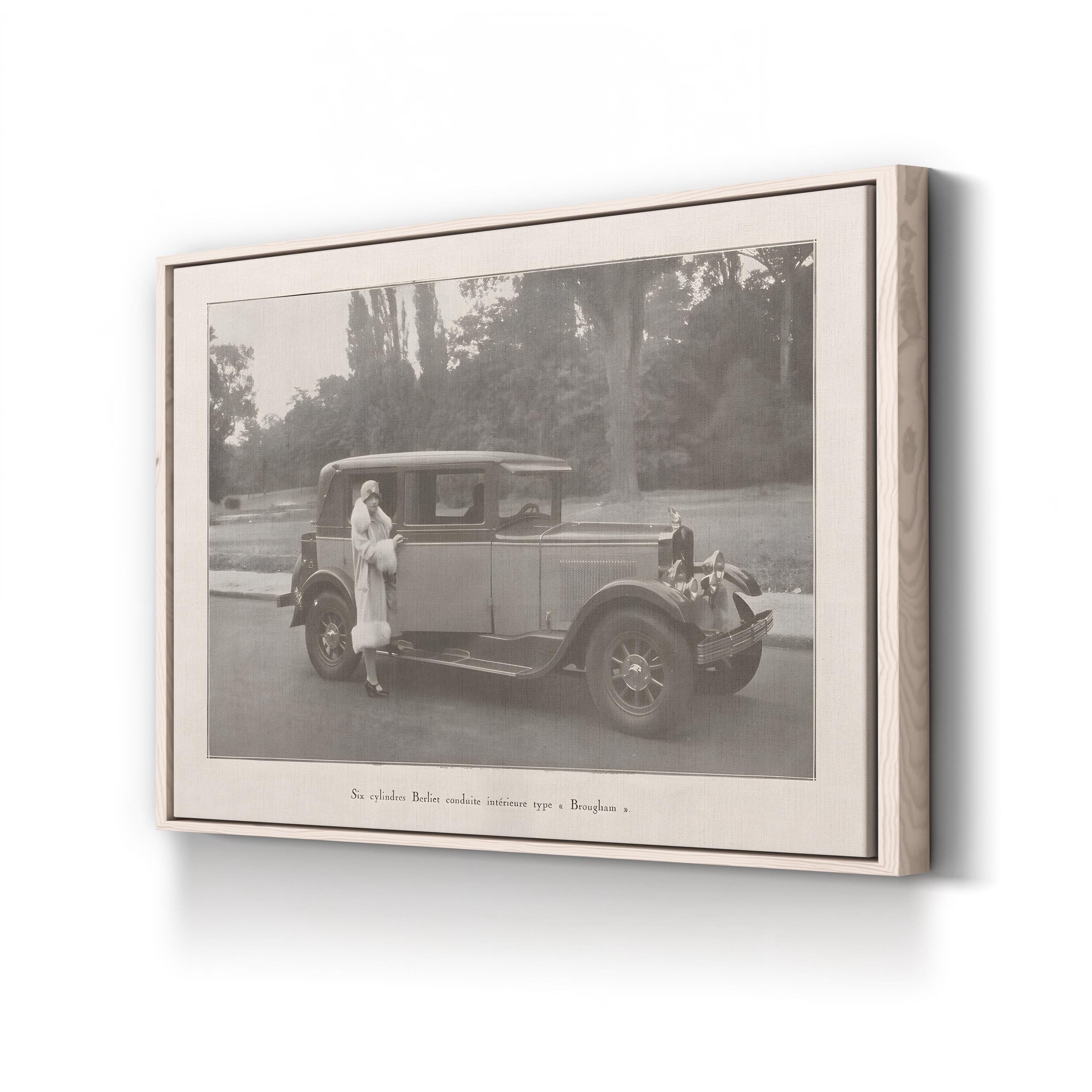 Berliet Six-Cylinder Brougham Automobile canvas print in Natural Frame Canvas