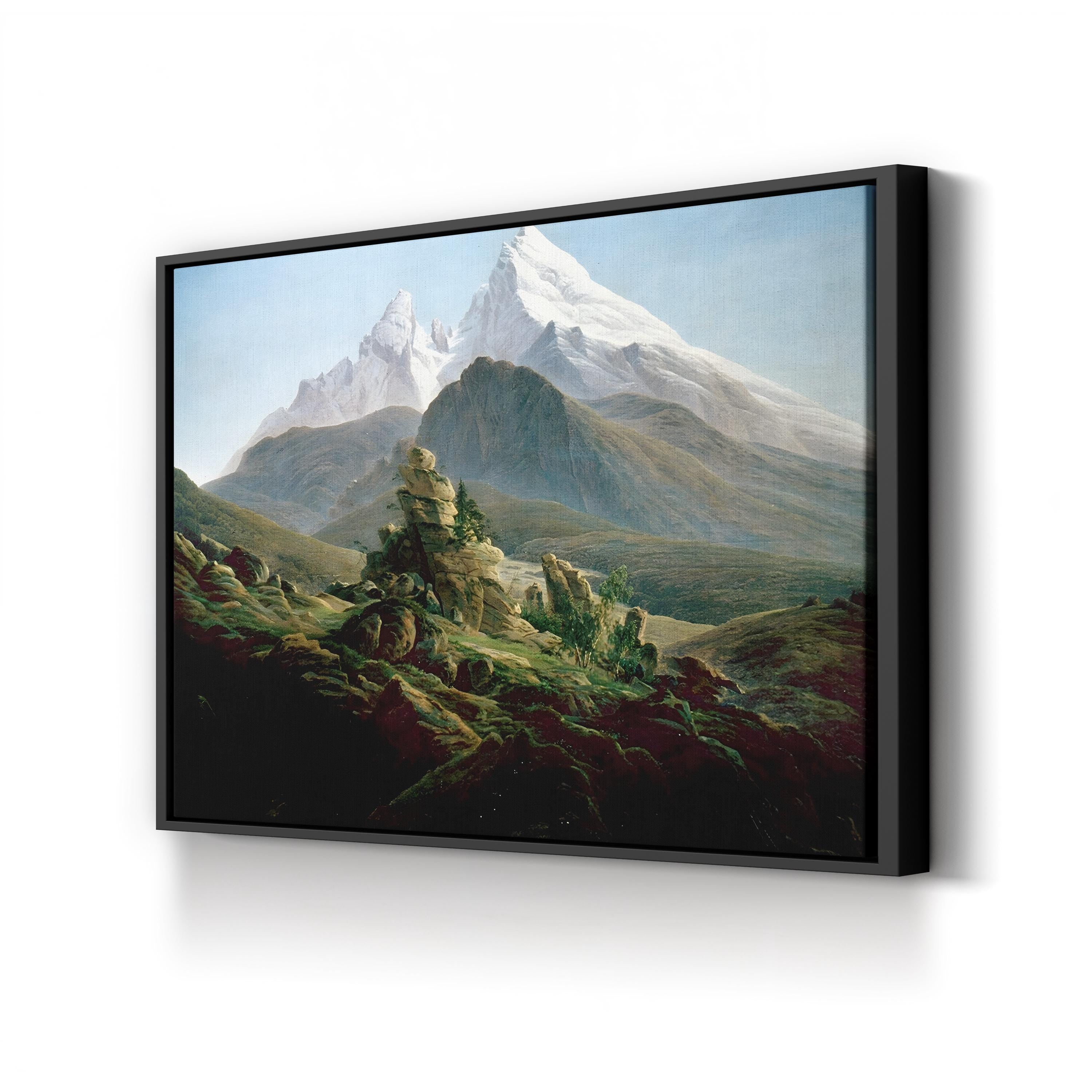 Friedrich, Watzmann Wall Art by Caspar David Friedrich – 19th Century Romantic Alpine Landscape Canvas Print