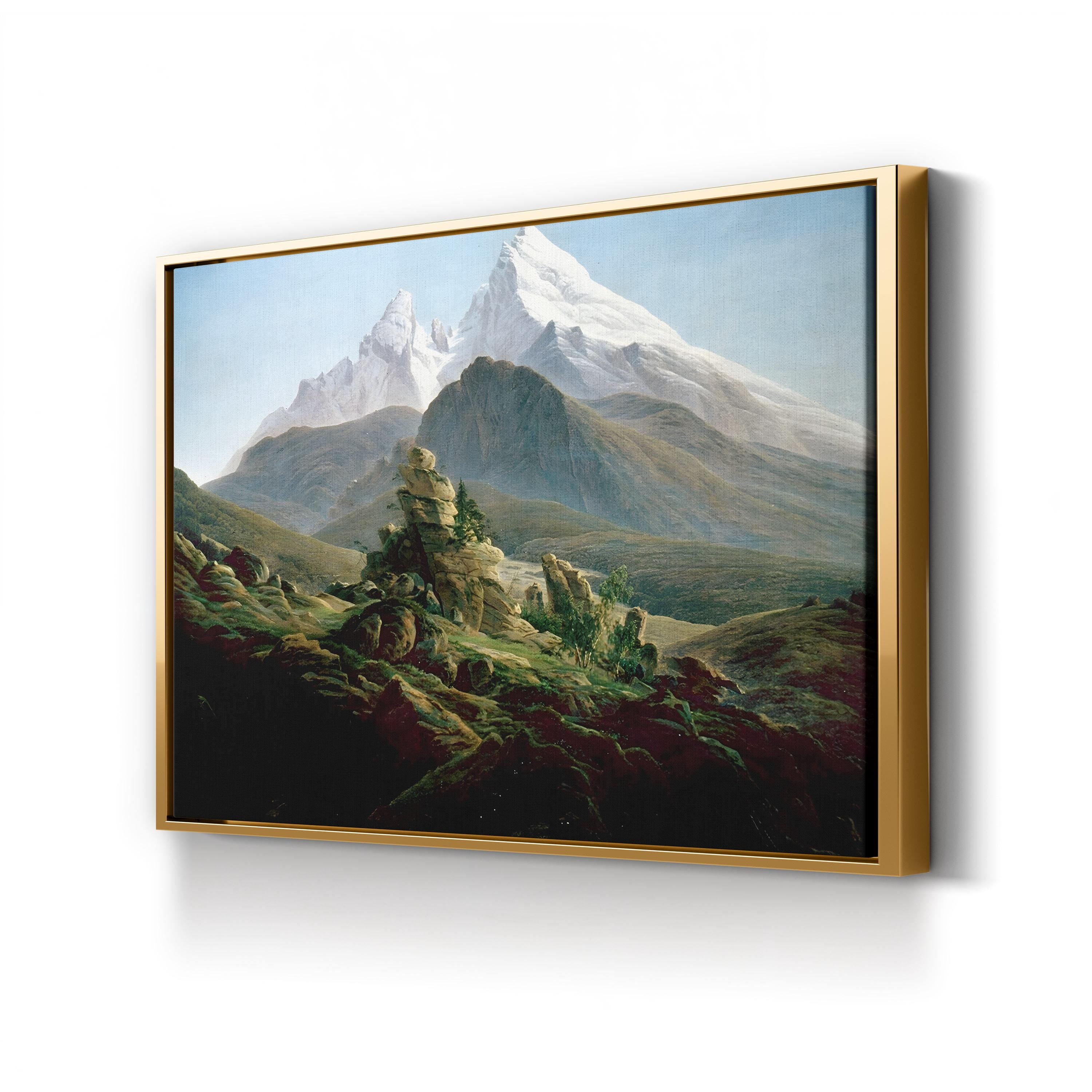Friedrich, Watzmann Wall Art by Caspar David Friedrich – 19th Century Romantic Alpine Landscape Canvas Print