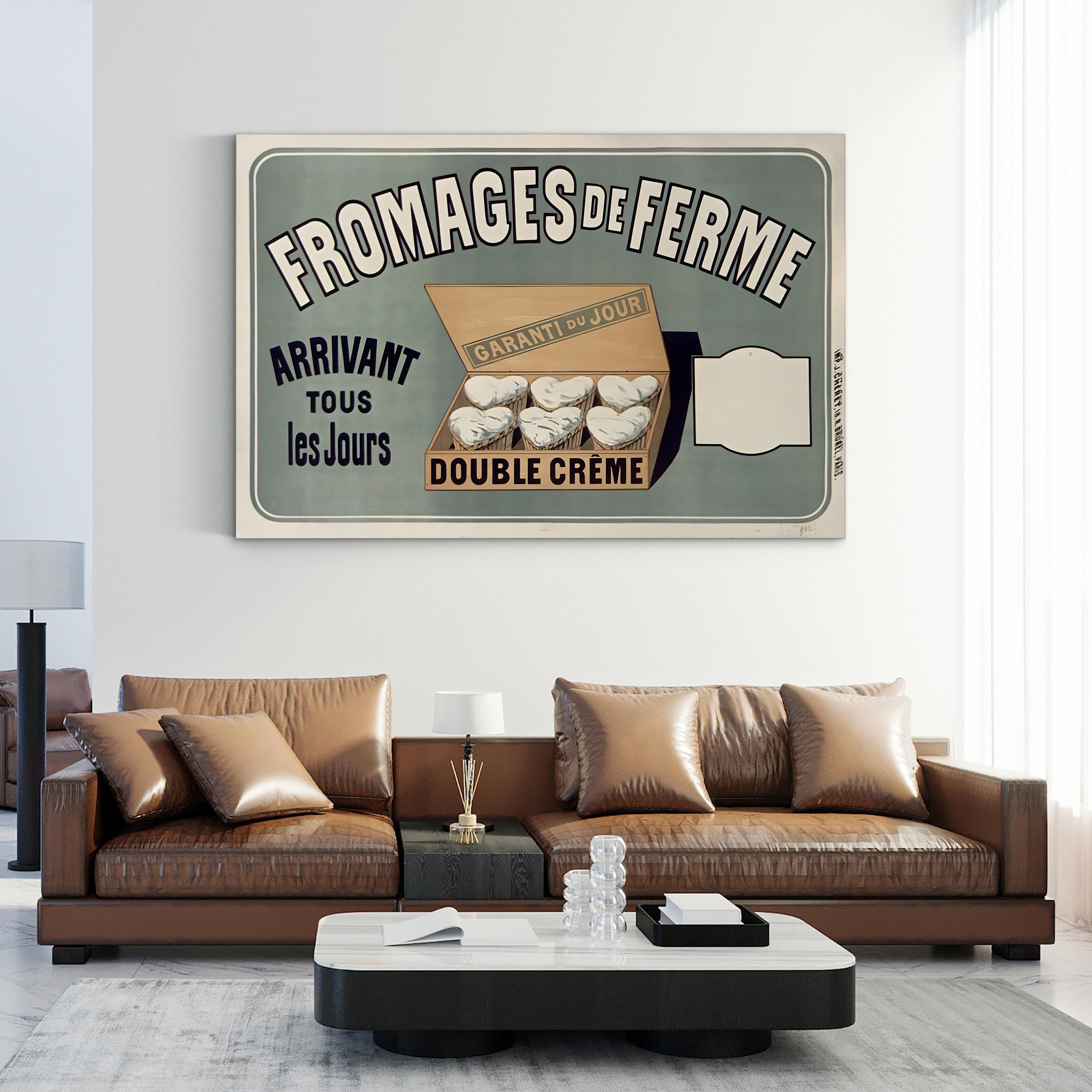 Fromages de Ferme Wall Art by Vintage Apple Collection – French Dairy Vintage Kitchen Canvas Print