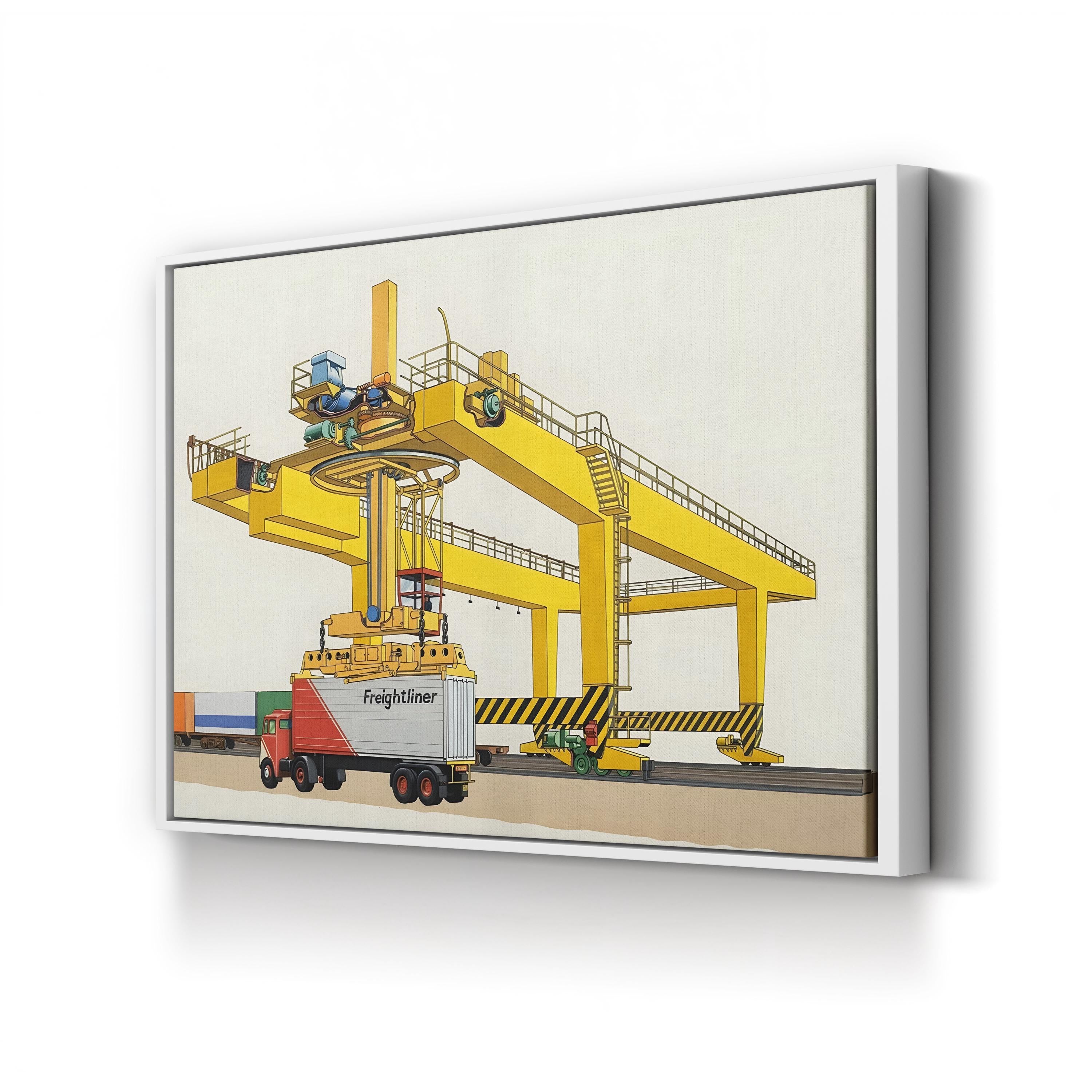 Giant Mobile Crane Wall Art – Industrial Engineering Illustration Canvas Print